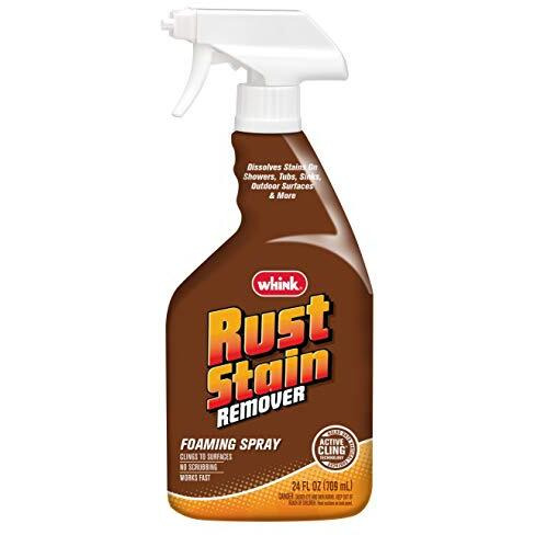 Rust-Oleum Whink Rust Stain Remover | Heavy-Duty Iron Stain Remover Foaming Spray With Excellent Cling For Toilets, Showers, Sinks, Outdoor Siding | 24 Oz