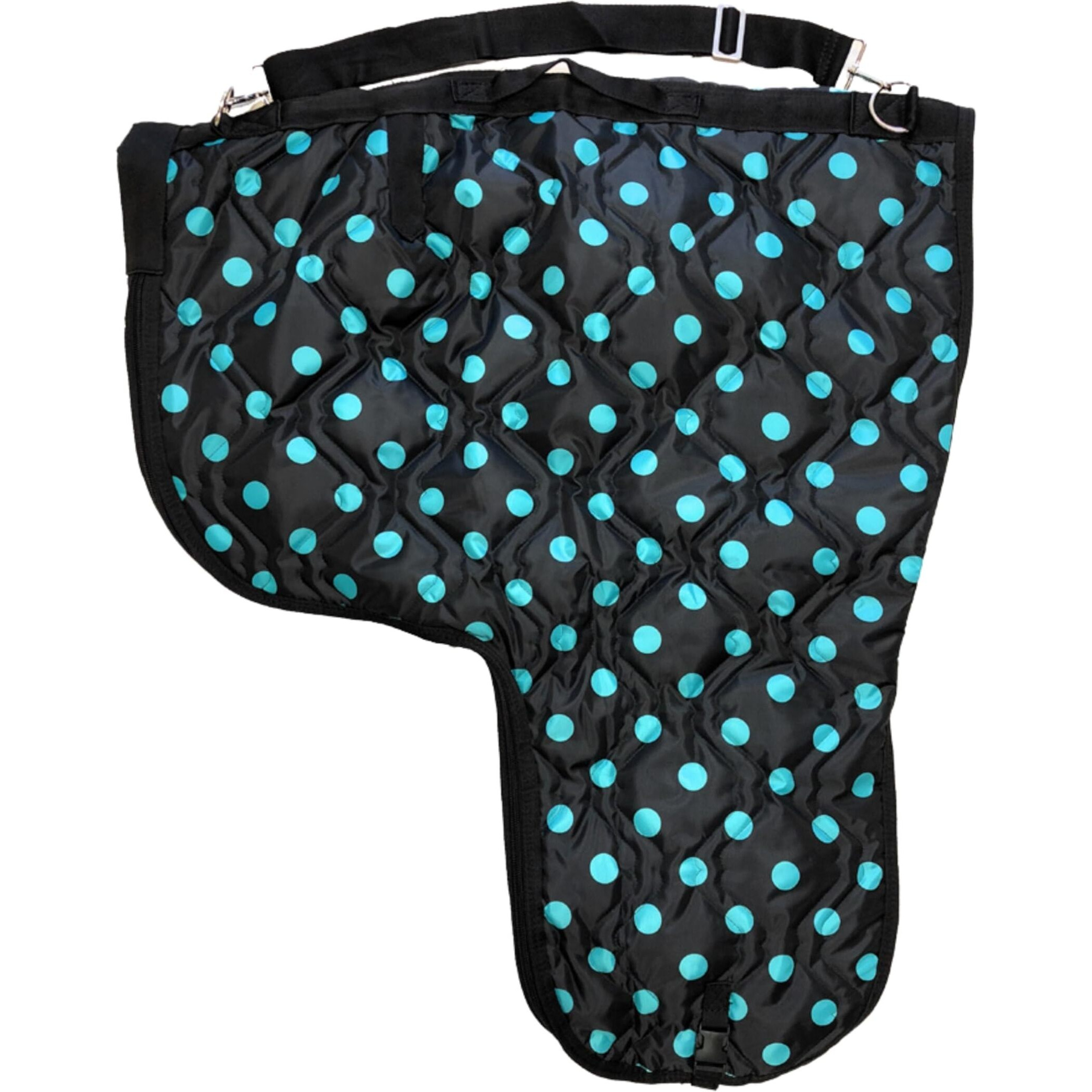 Aj Tack Western Padded Saddle Carrier Turquoise Polka Dots