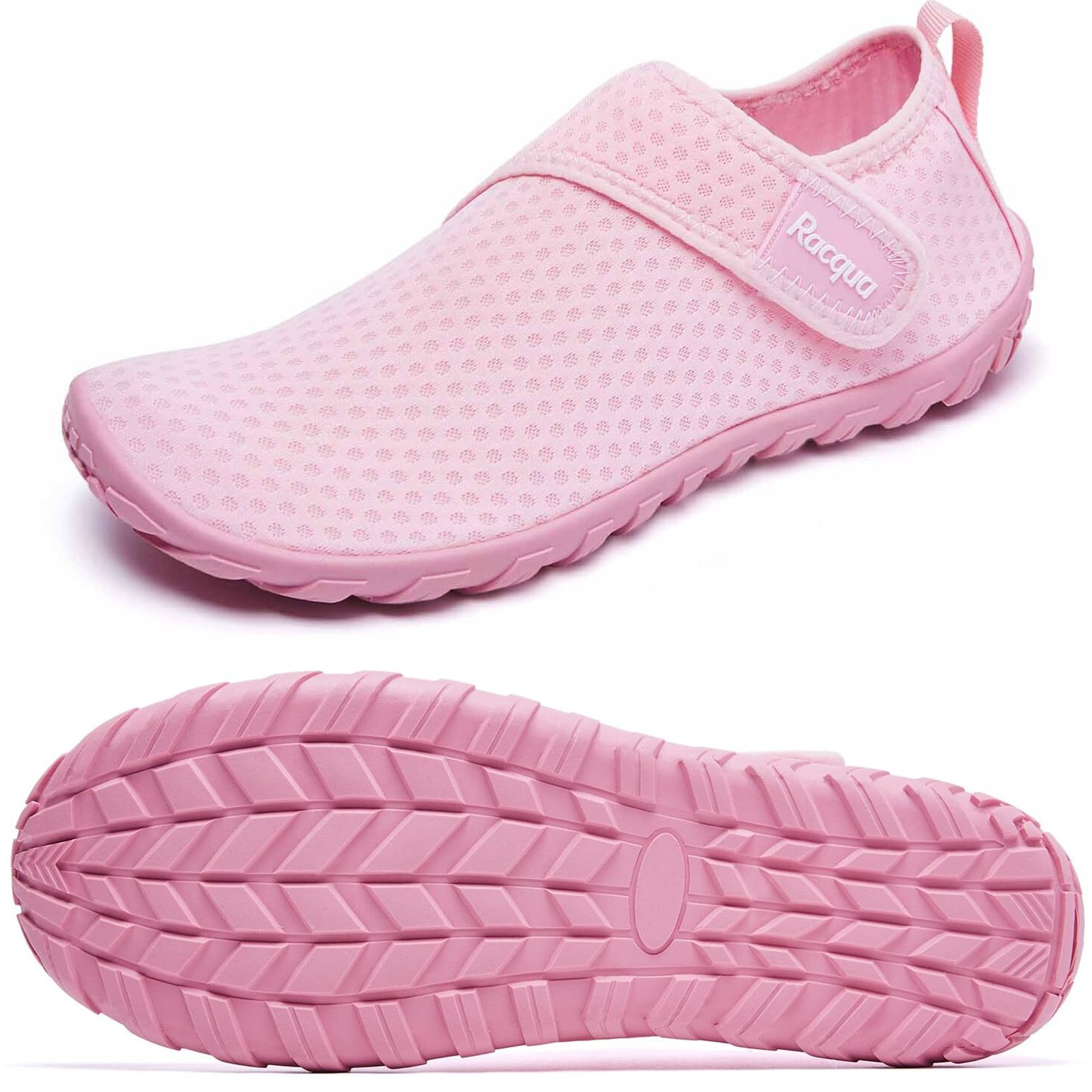Racqua Womens Mens Water Shoes Quick Dry Barefoot Lightweight Shoes Swim Beach Surfing Aqua Shoes Diving Pool Sport Shoes Pink 9 Women/8 Men