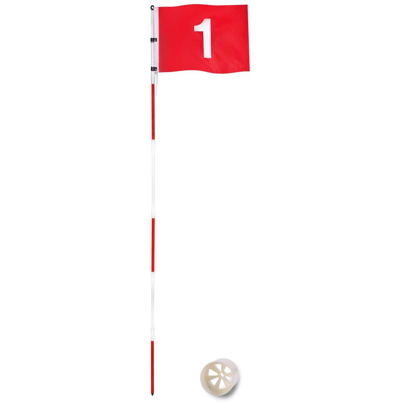 Durarange Putting Green Flags, Golf Flagsticks For Yard, Practice Hole Cup With Flag, Golf Pin Flags For Standard Golf Course, 7-Foot Height, Portable 6-Section Design With Connectors