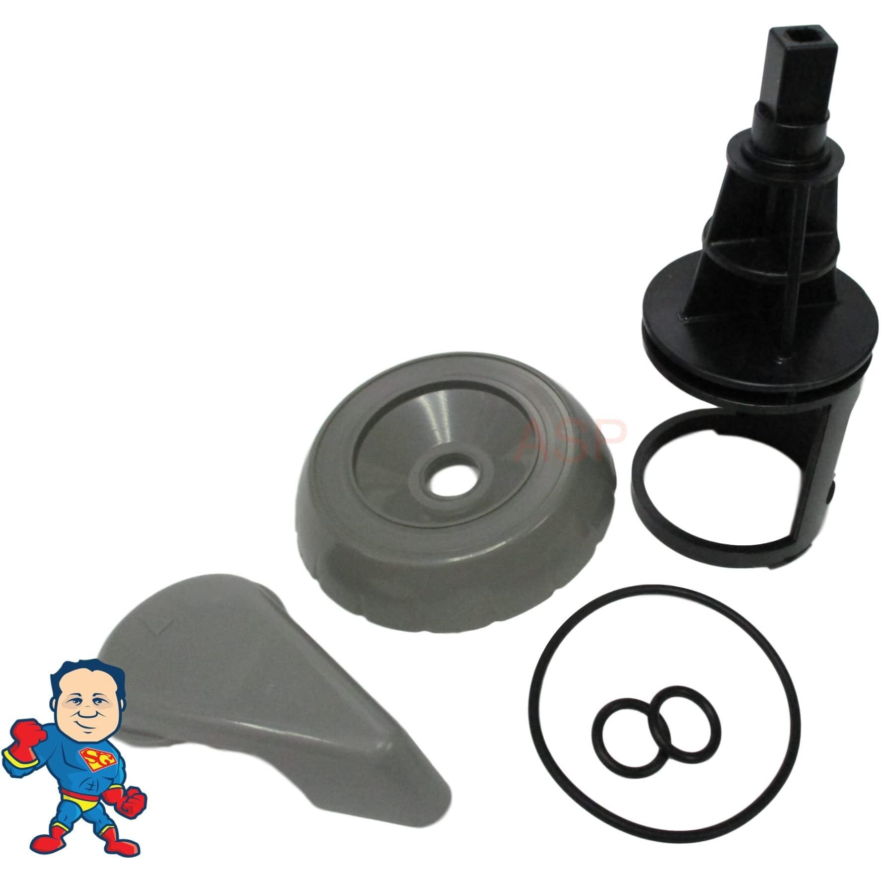 Diverter Valve Spa Gray Hot Tub Stem O-Rings Cap Handle Kit