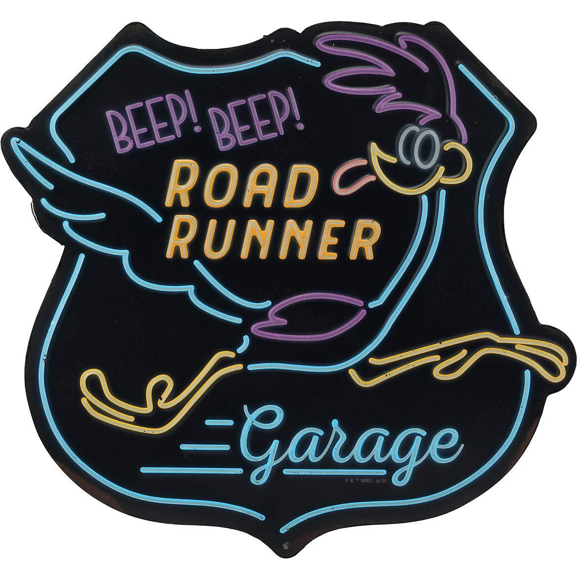 Looney Tunes Road Runner Garage Embossed Metal Sign - Vintage Road Runner Sign For Garage Or Man Cave