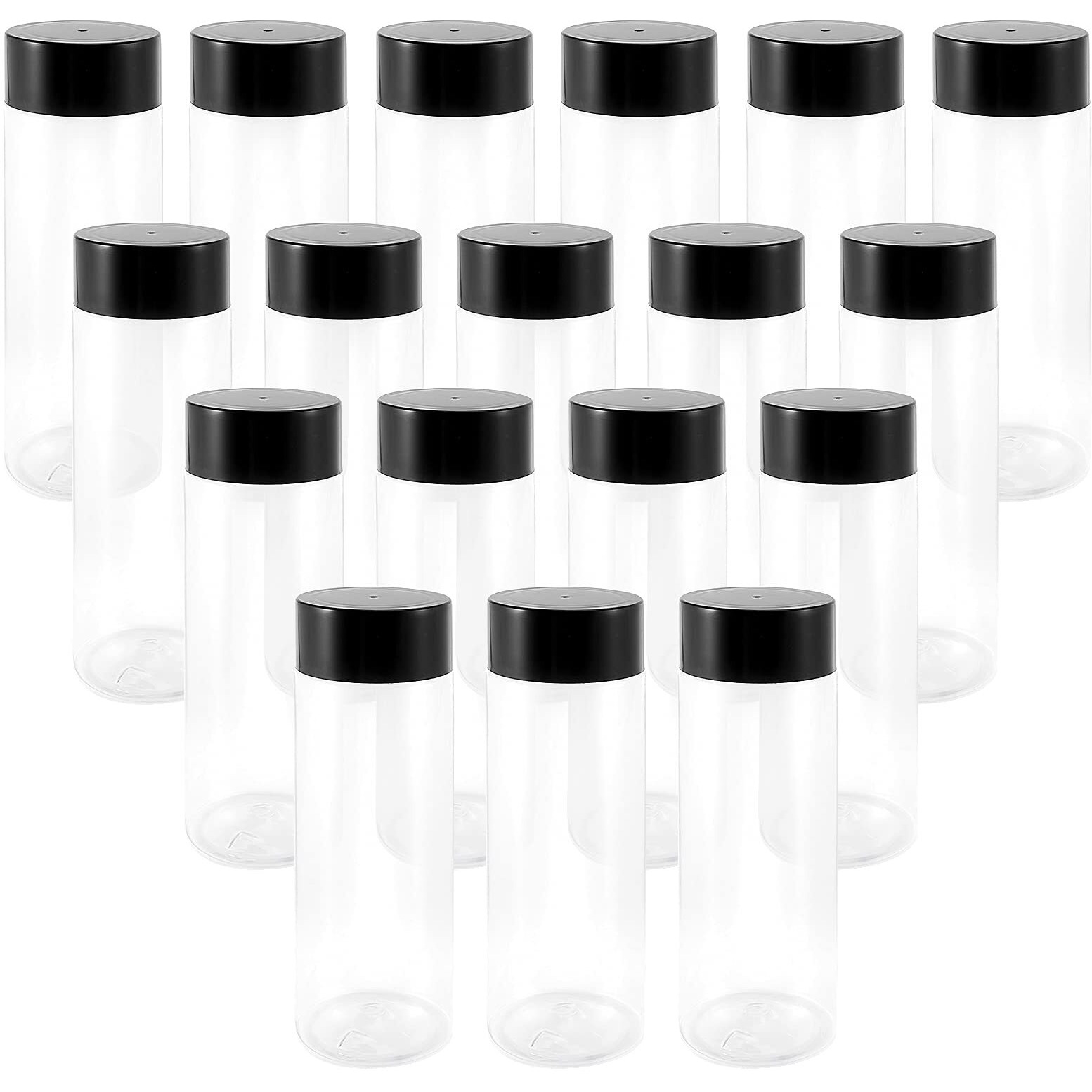 Mahiong 18 Pcs 14 Oz Bulk Empty Sensory Bottles, Plastic Juice Bottles With Caps, Reusable Clear Drink Containers, Pet Water Bottles For Juice Milk Homemade Beverages