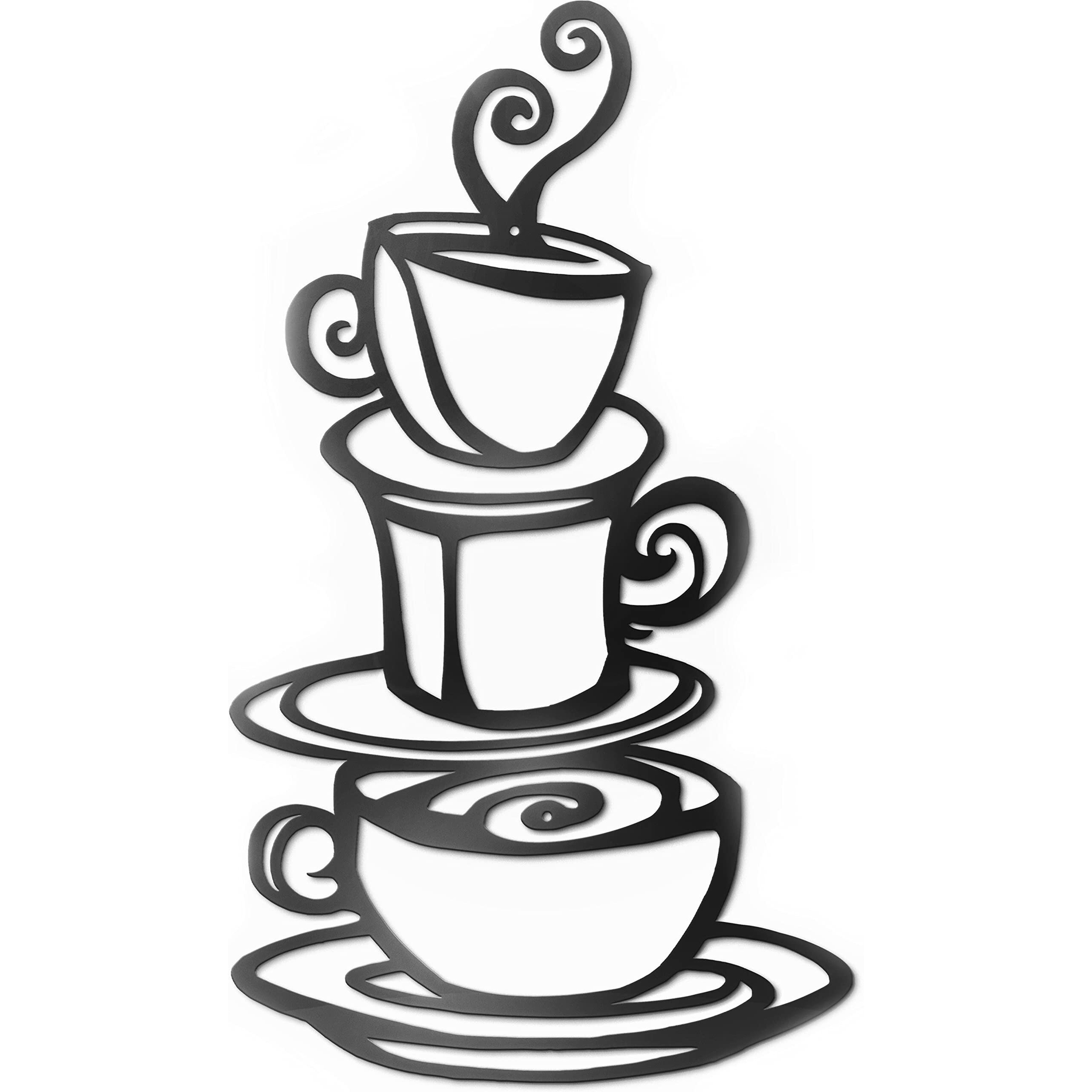 Vivegate Coffee Decorations For Kitchen, 15&quotX9" Coffee Decor For Coffee Bar Metal Art Wall Decor Coffee Signs Kitchen Decor