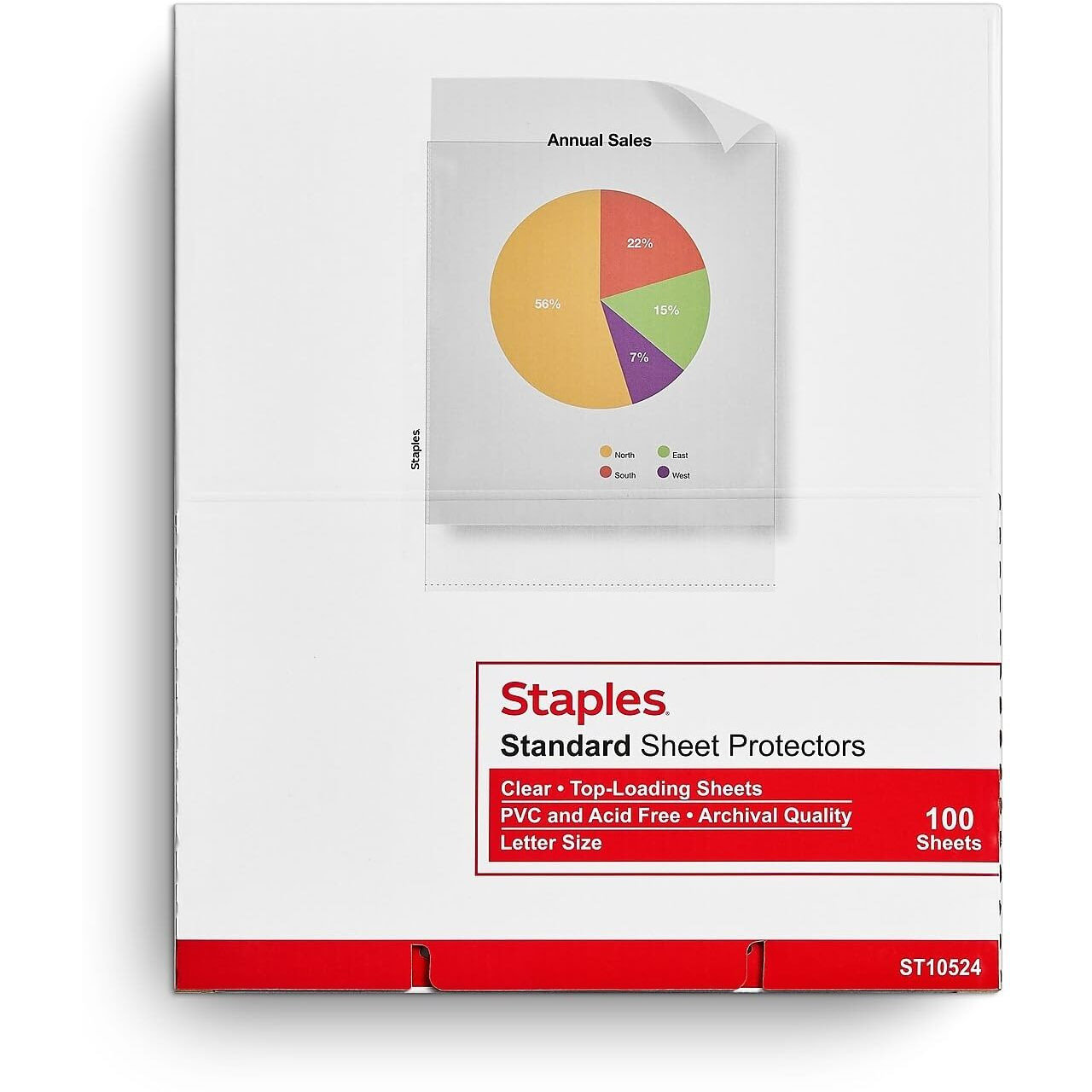 Staples 40713 Medium Weight Sheet Protectors Clear 100/Box (10524)
