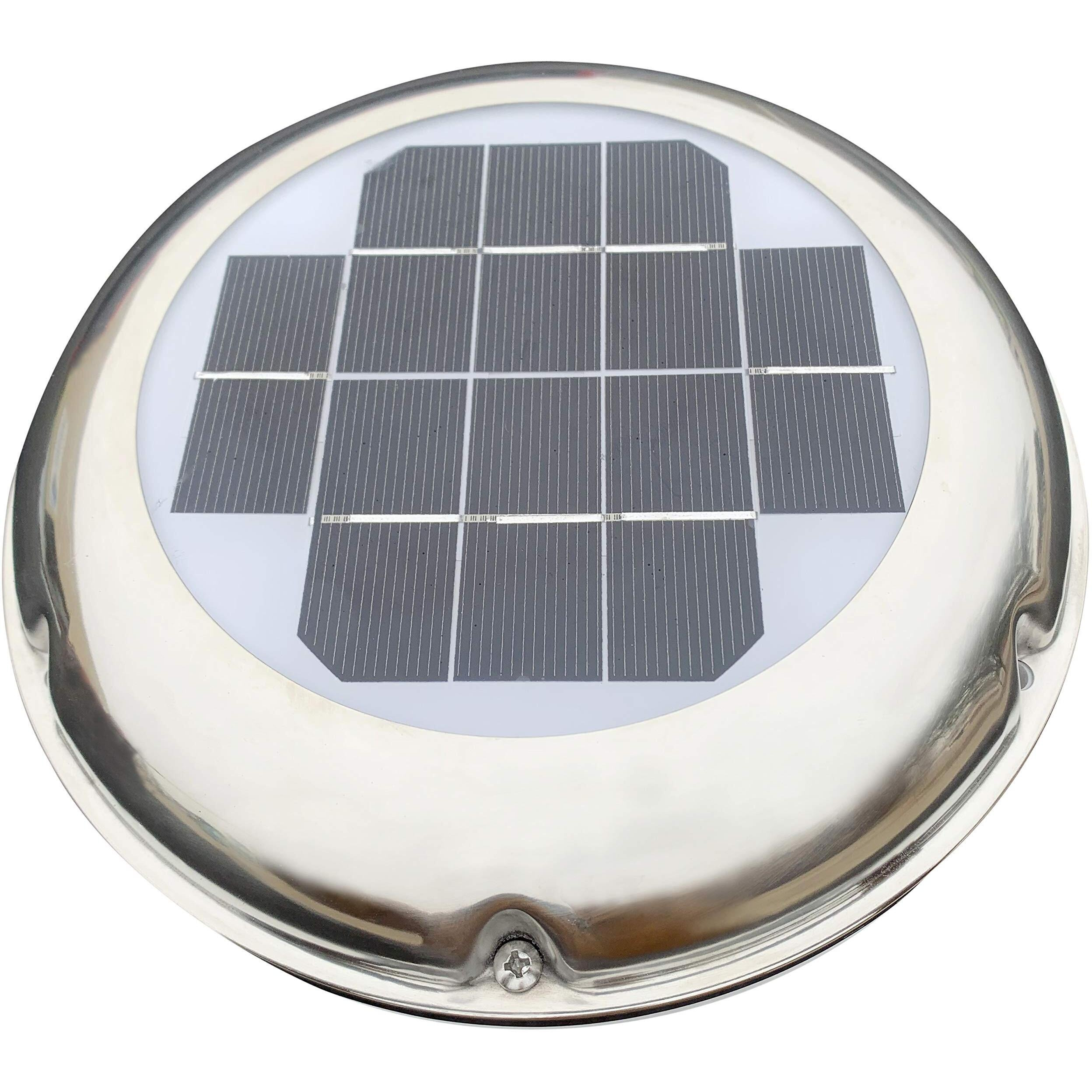 Dual Function Solar Powered Vent/Fan With Back Up Battery For Boats, Rvs And Sheds (9 X 9 X 4.75 In.) Dual Function - Solar Vent/Fan With No Noise - Covers Up To 500 Cu. Ft. - By Remington Solar