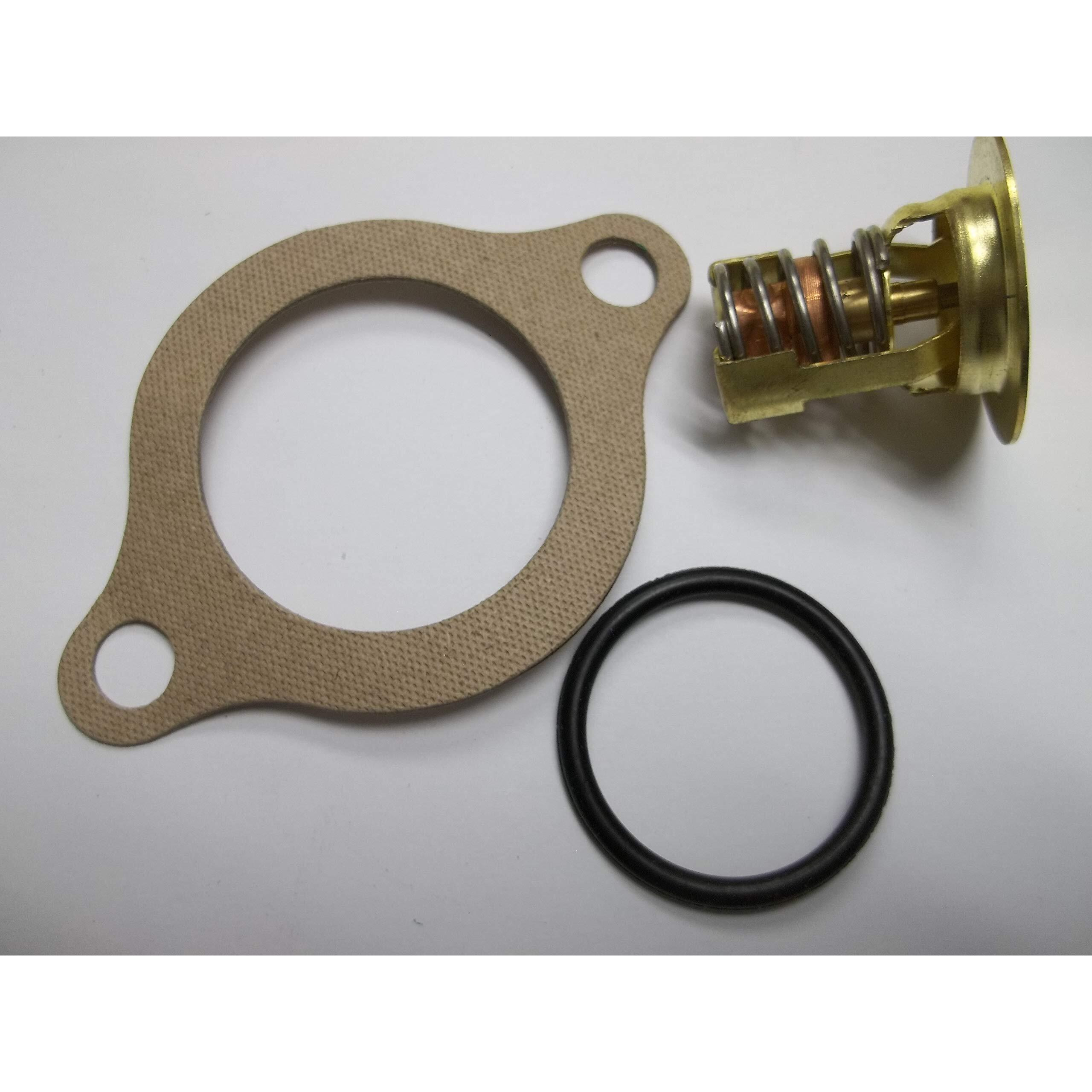 Thermostat Kit With Gasket For Omc And Volvo Penta 4.3, 5.0, 5.7, 5.8 18-3677, 383307, 3856961 4.3L 5.0L 5.7L 5.8L V6 V8 Ford Chevy Marine Engines