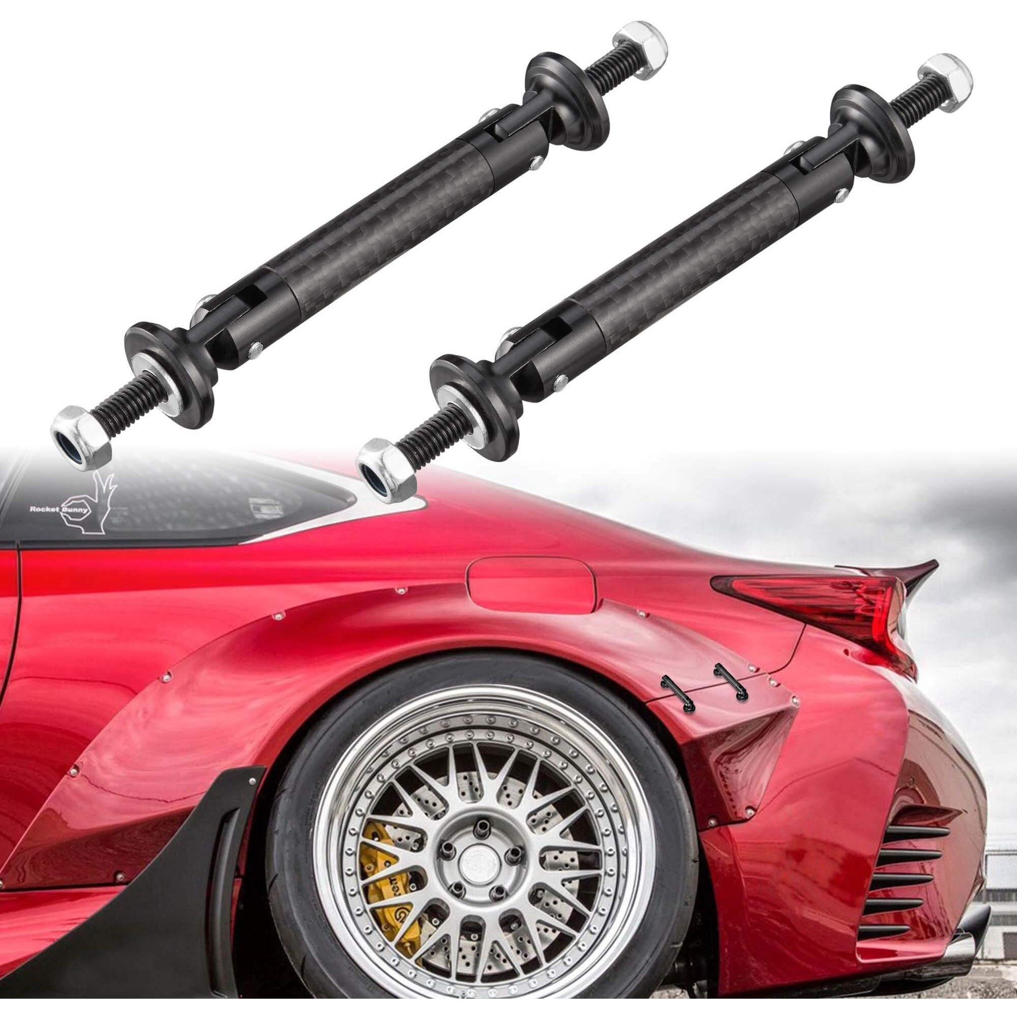 Tomall 2 Pcs 45Mm Car Adjustable Front/Rear Bumper Lip Splitter Support Strut Rod Carbon Fiber Black Universal Auto Bumper Fasteners Lever (Carbon Fiber Black)