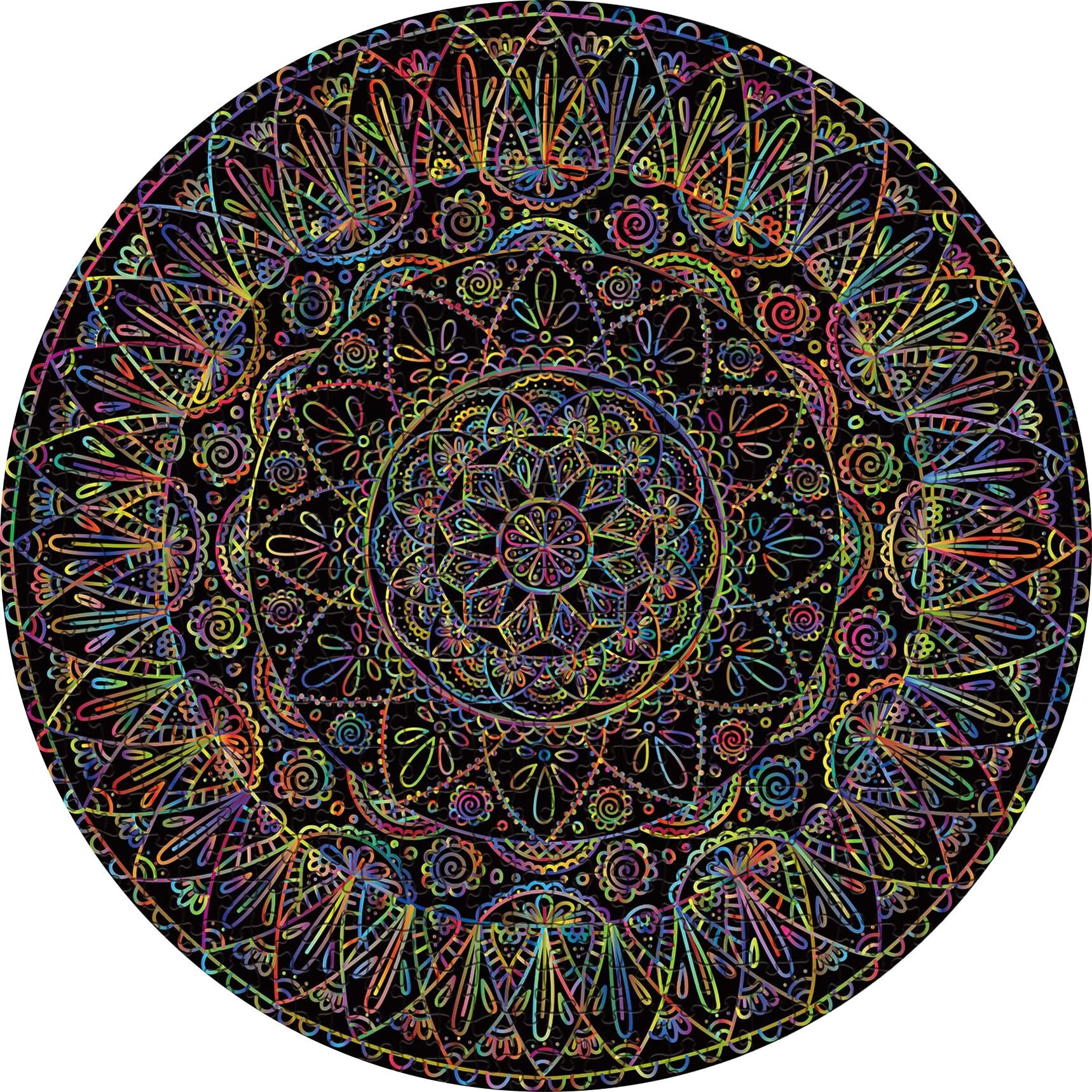 Mandala Puzzle 1000 Pieces For Adults, Difficult Impossible Puzzle Hard, Challenging Round Jigsaw Puzzle As Mandala Decor