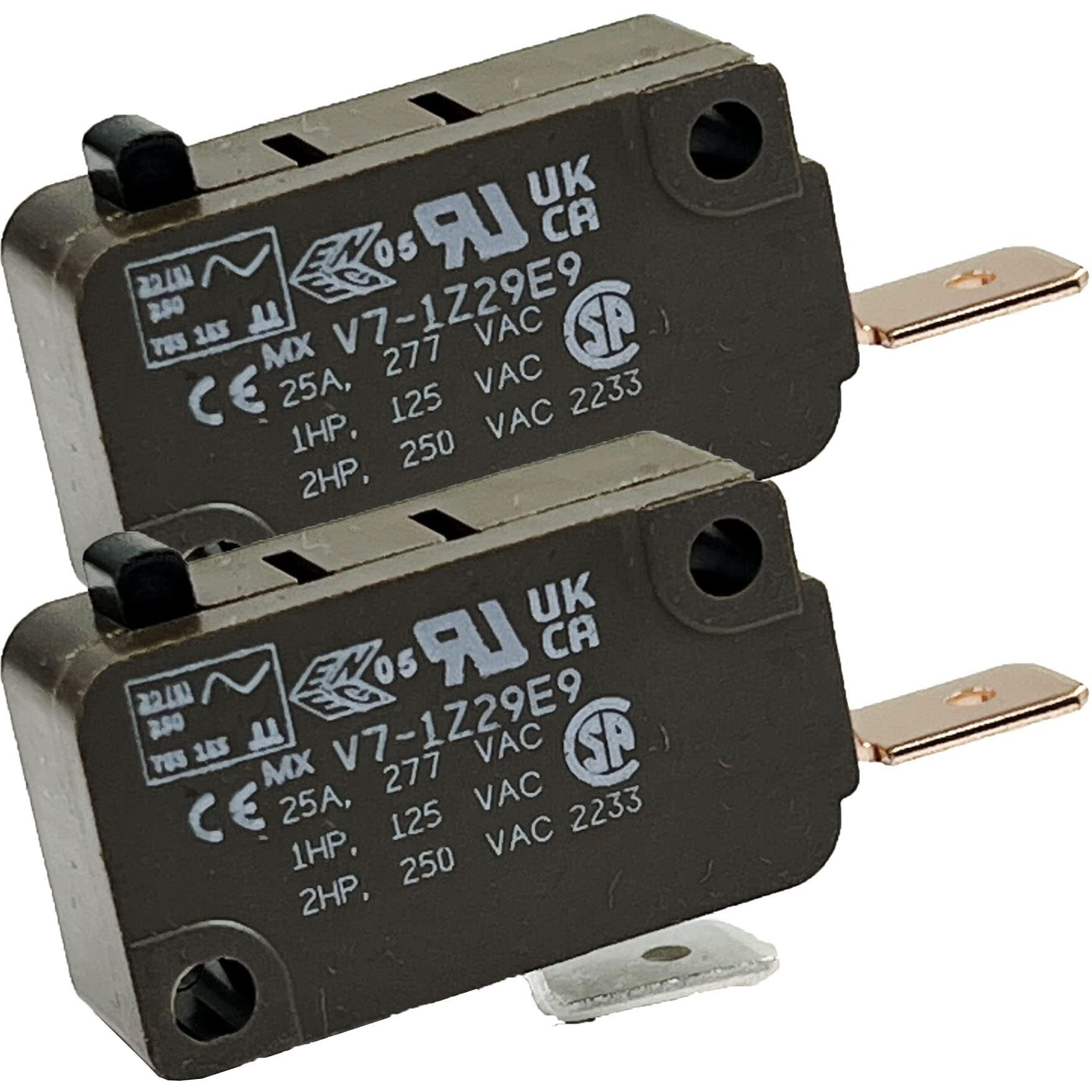 Honeywell Micro Switch Premium Basic / Snap Action Switch 25A @ 250Vac V7-1Z29E9, ( Pack Of 2)