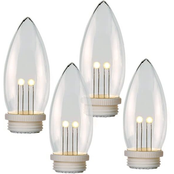 Celestial Lights Set Of 4 Battery Operated Replacement Window Candle Bulbs With Dual Intensity Led For 3Xaa And 4Xaa Candles Soft Twinkle (Does Not Work With Remote Control)