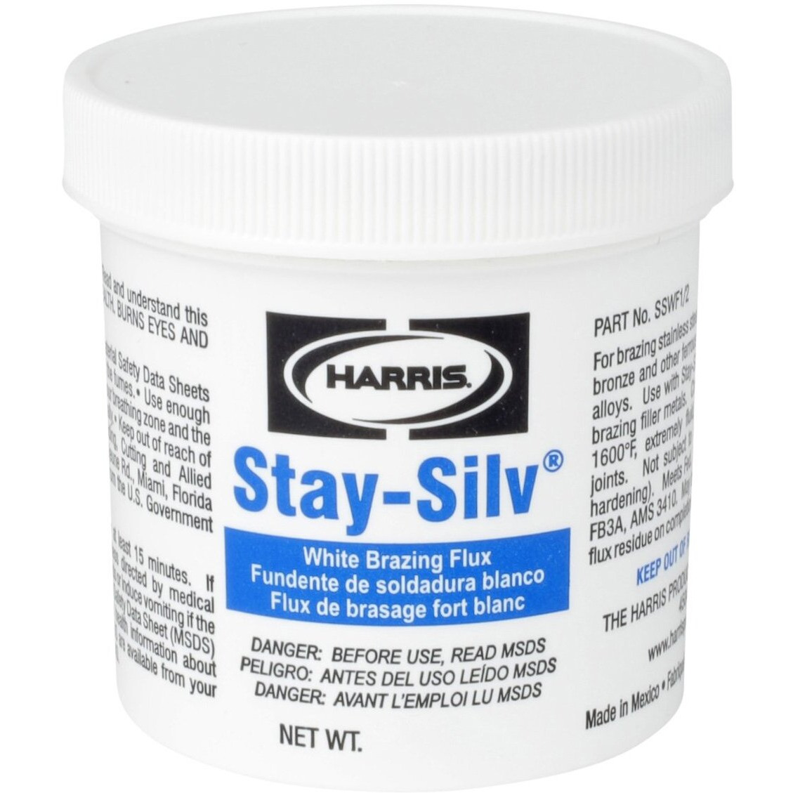 Harris Sswf1 Stay Silv Brazing Flux, 1 Lb. Jar, White