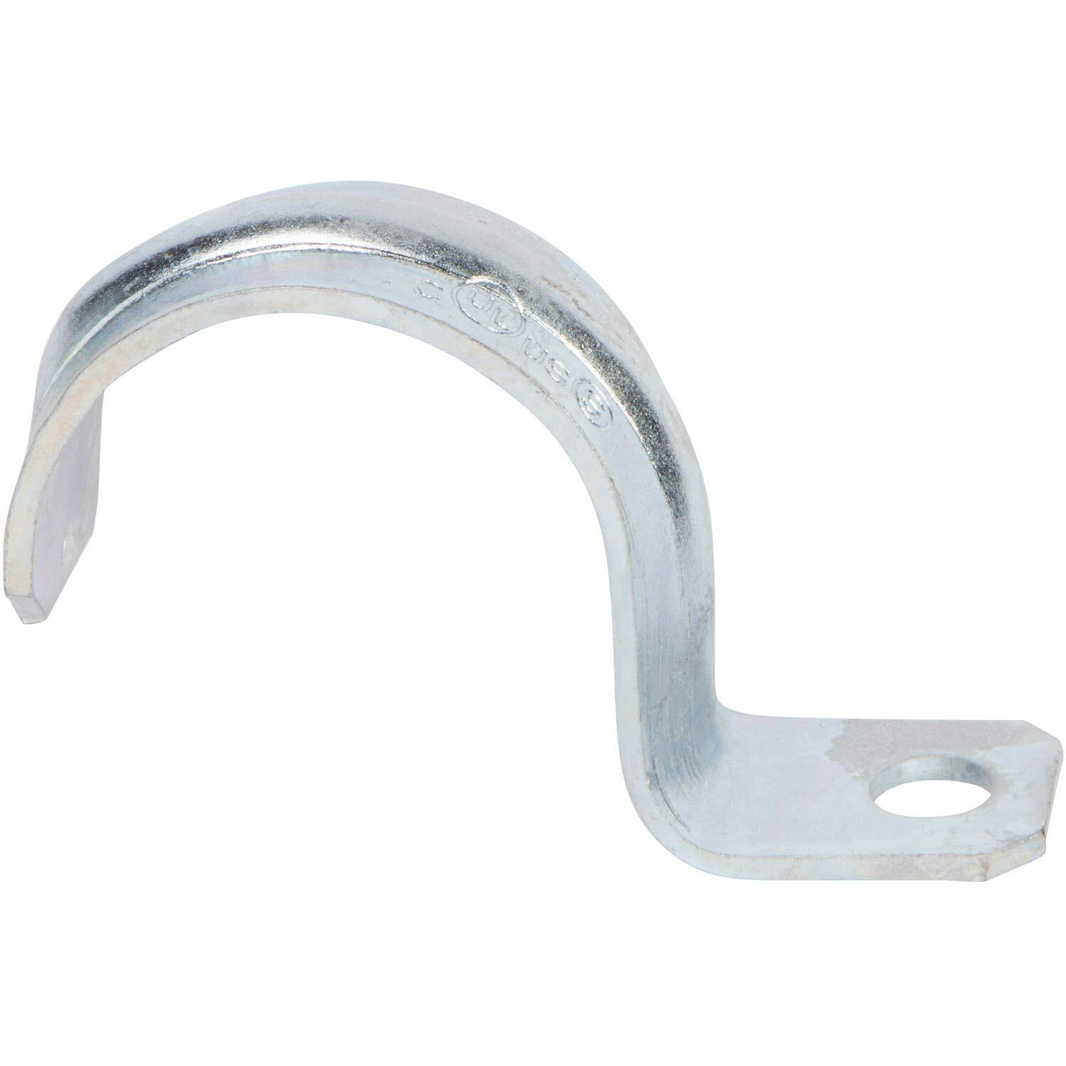 Morris Products Emt Pipe Strap - 1 Hole - 1/2 Inch - Secures Emt Conduit - Zinc-Plated Steel - Reinforced Rib, Hole - Snap-On Installation - 100 Pieces