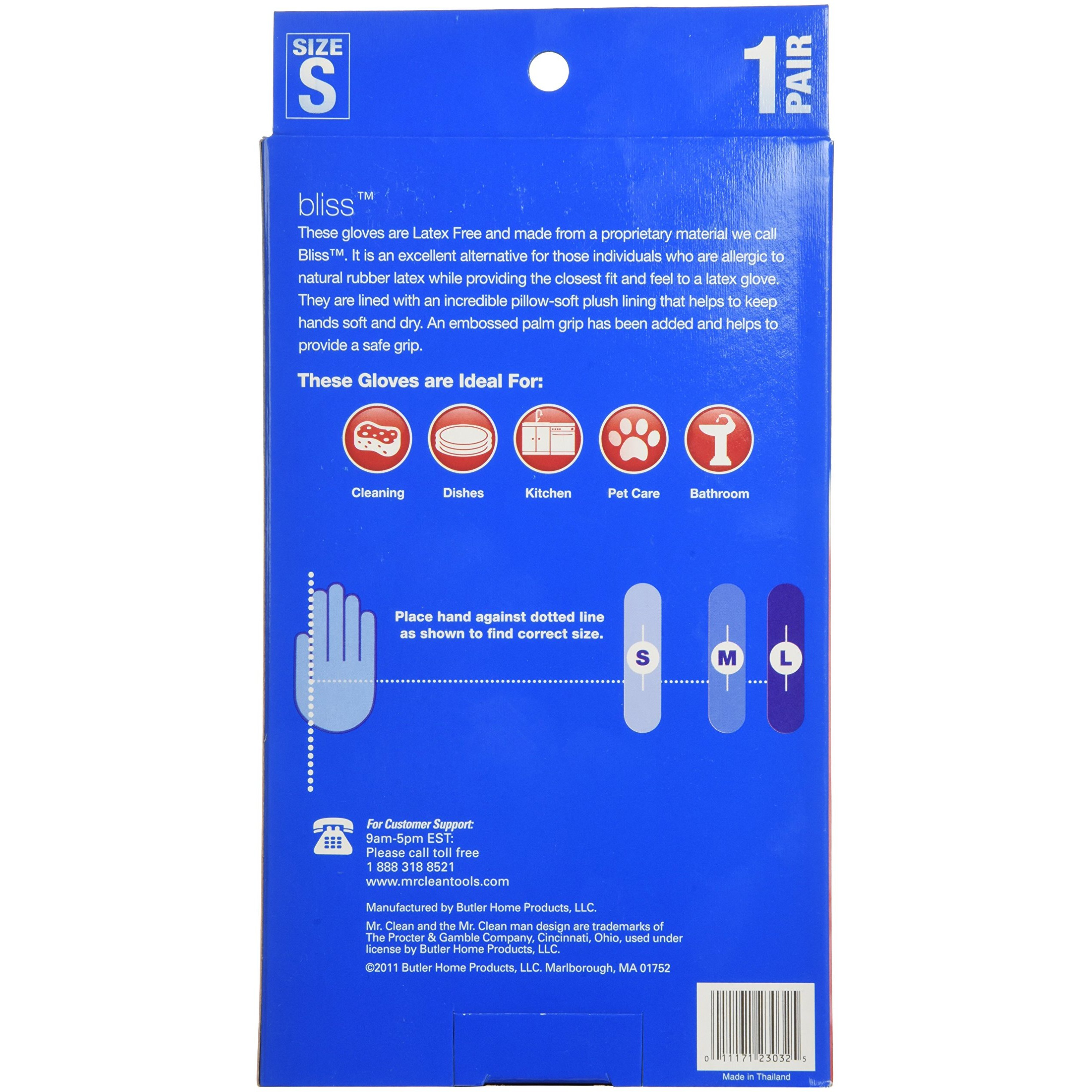 Mr. Clean Bliss Premium Latex-Free Gloves, Small, 4 Pair (Pack Of 1)