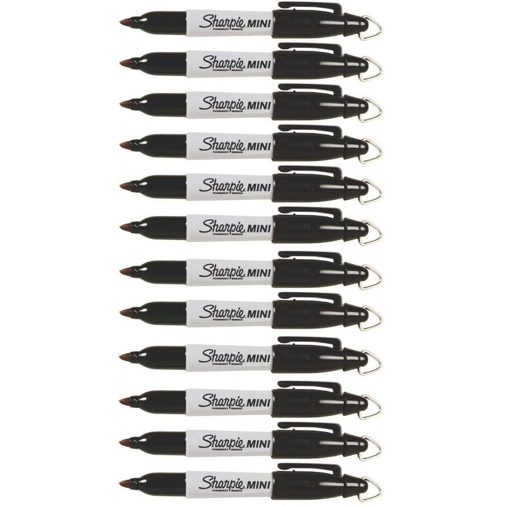Sharpie Mini Permanent Markers, Fine Point, 12-Count (Black)