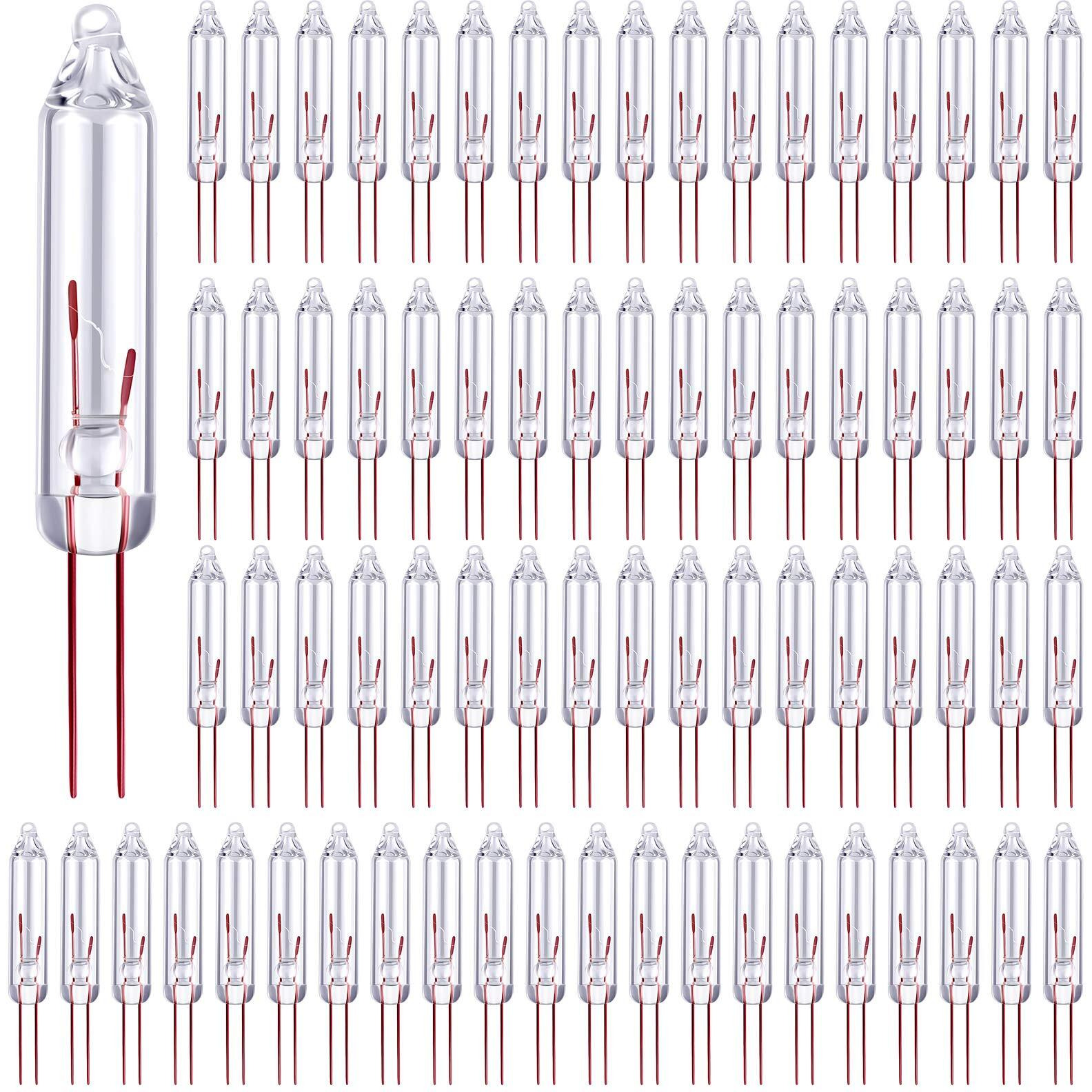Aodaer 500 Pieces Clear Mini 2.5 Volt Replacement Light Bulbs, 0.17 Ampere, 0.42 Watt For Christmas Trees Decorative Light