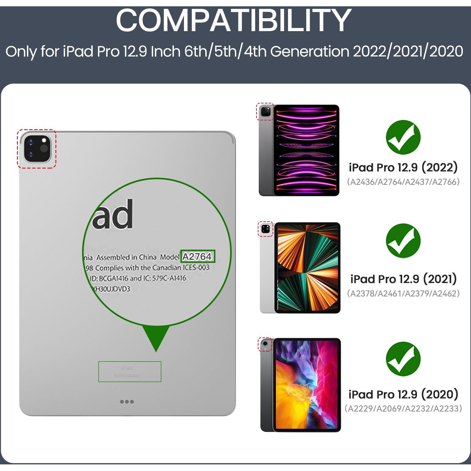 Ztotopcases For Ipad Pro 12.9 Case 6Th/5Th/4Th Generation 2022/2021/2020 Released, Rugged Cover With Built-In [Pencil Holder + Screen Protector] Designed For Ipad Pro 12.9 Inch 6Th/5Th/4Th Gen, Black