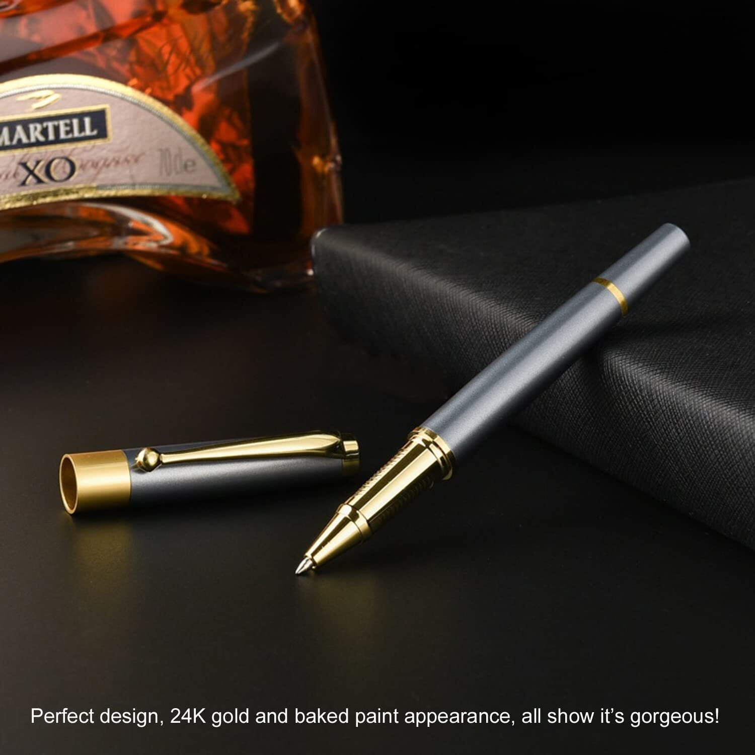 Yivonka Ballpoint Pen Black Refill,Luxury Ballpoint Line Width 0.5Mm,Best Ball Pen Gift Set For Men & Women Professional Executive,Office,Nice Ballpens Classy Gift Box (Blue)