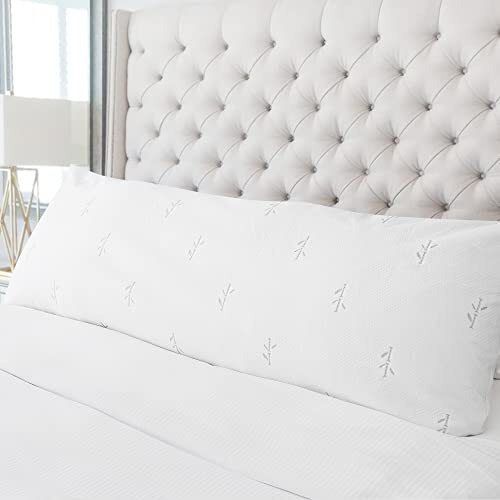 Feelathome 65% Polyester And 35% Rayon Derived From Bamboo Cooling Pillow Cover Waterproof - 20 X 54 Inches (Body Pillow) - Very Soft & Comfortable Zippered Pillow Cover Pillowcase