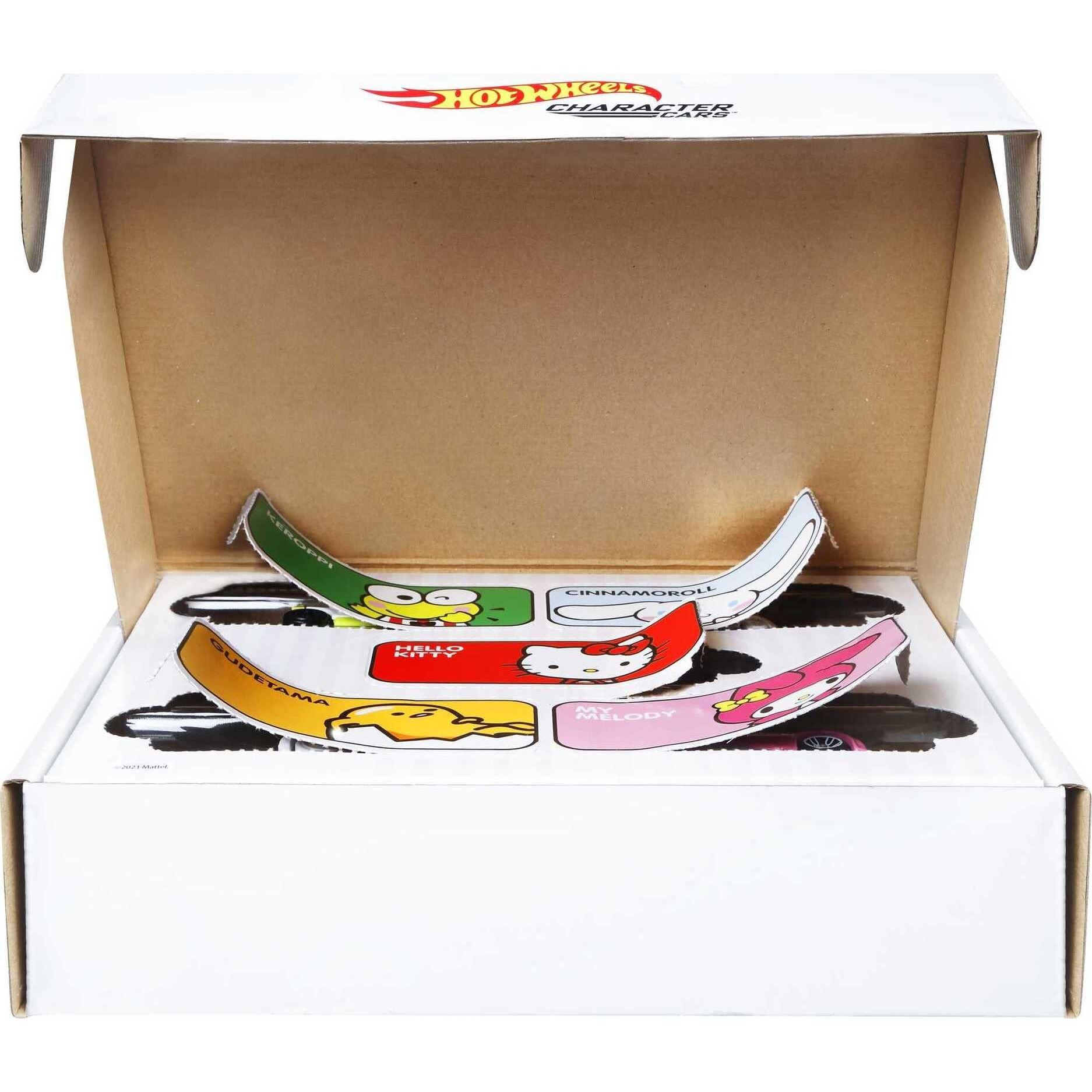 Hot Wheels Sanrio Character Car 5-Pack, Toy Cars In 164 Scale Hello Kitty, Keroppi, Gudetama, Cinnamaroll & My Melody