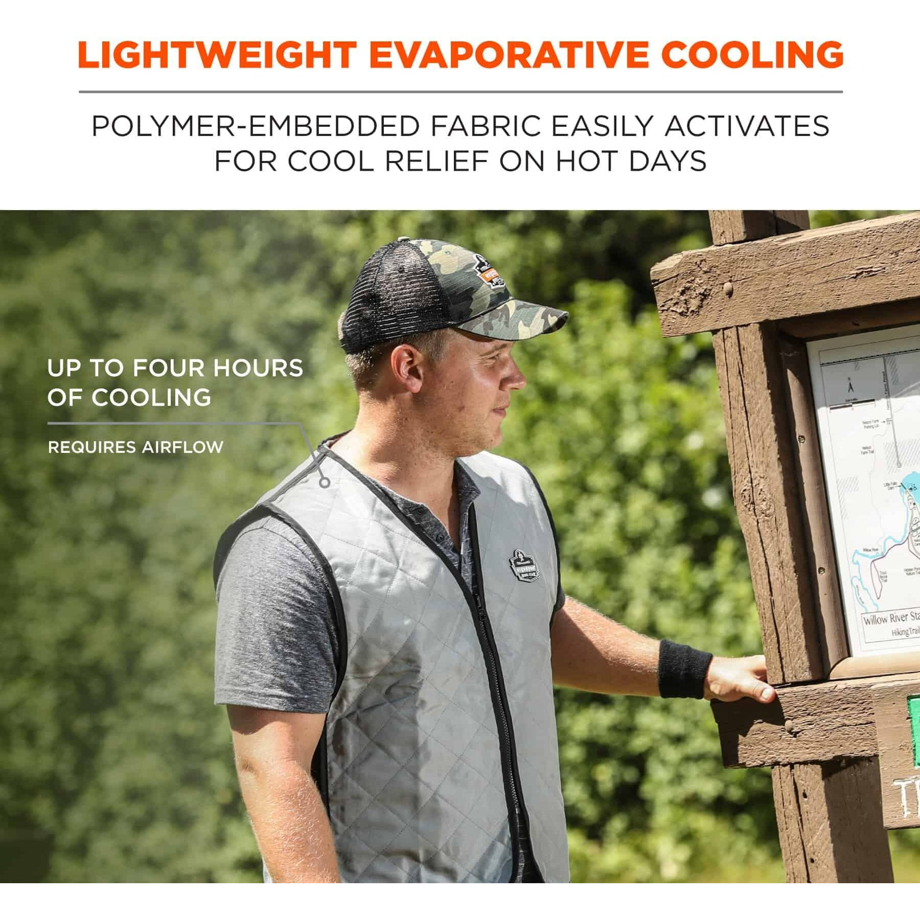 Chill-Its 6665 Evaporative Cooling Vest - Water Repellent, Pocket, Comfortable, Durable, Ventilation, Stretchable, Lightweight, Washable, Breathable, Evaporation Resistant - Large Size - Polyester, Fa