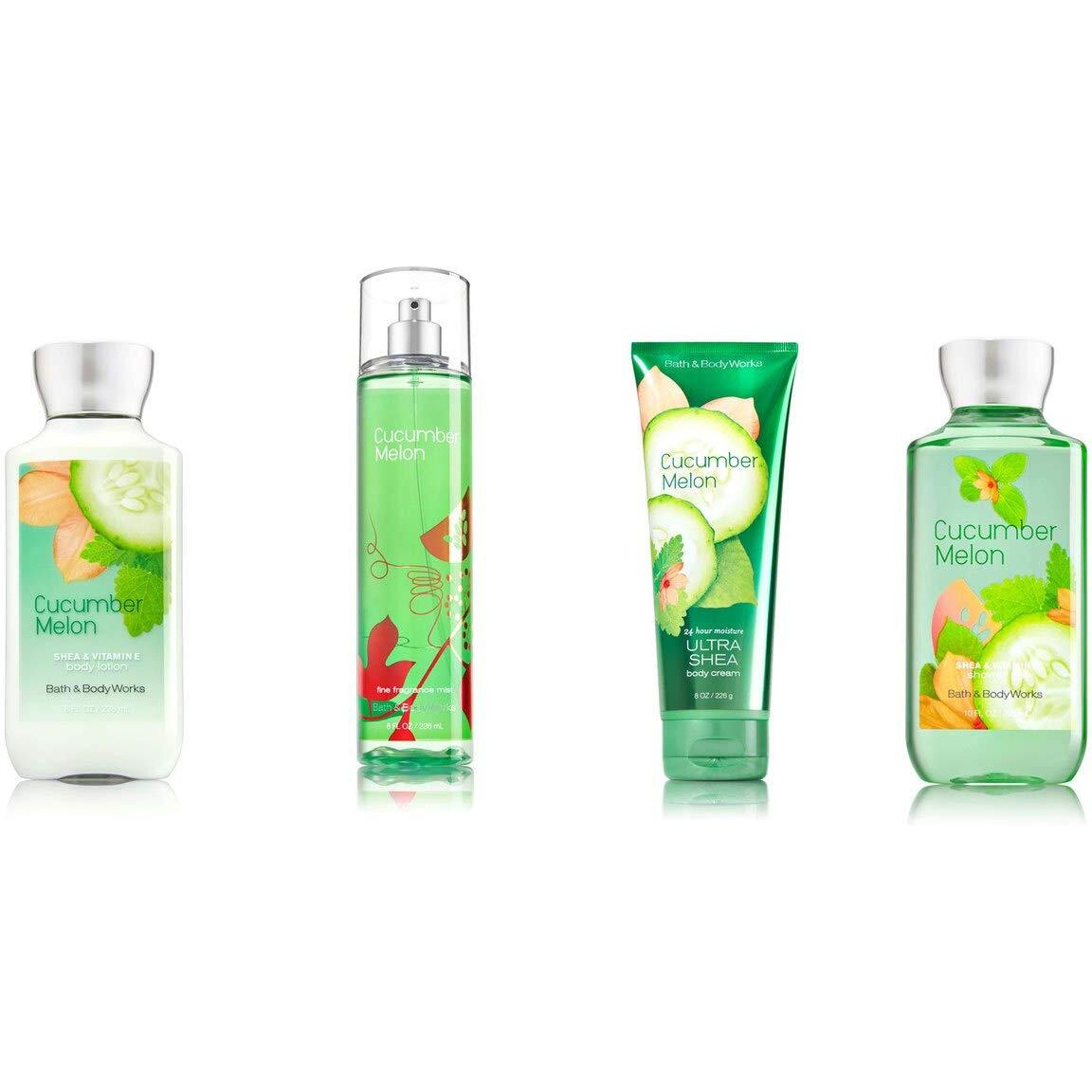 Bath & Body Works Cucumber Melon Set | Shower Gel, Body Lotion, Body Cream & Fragrance Mist