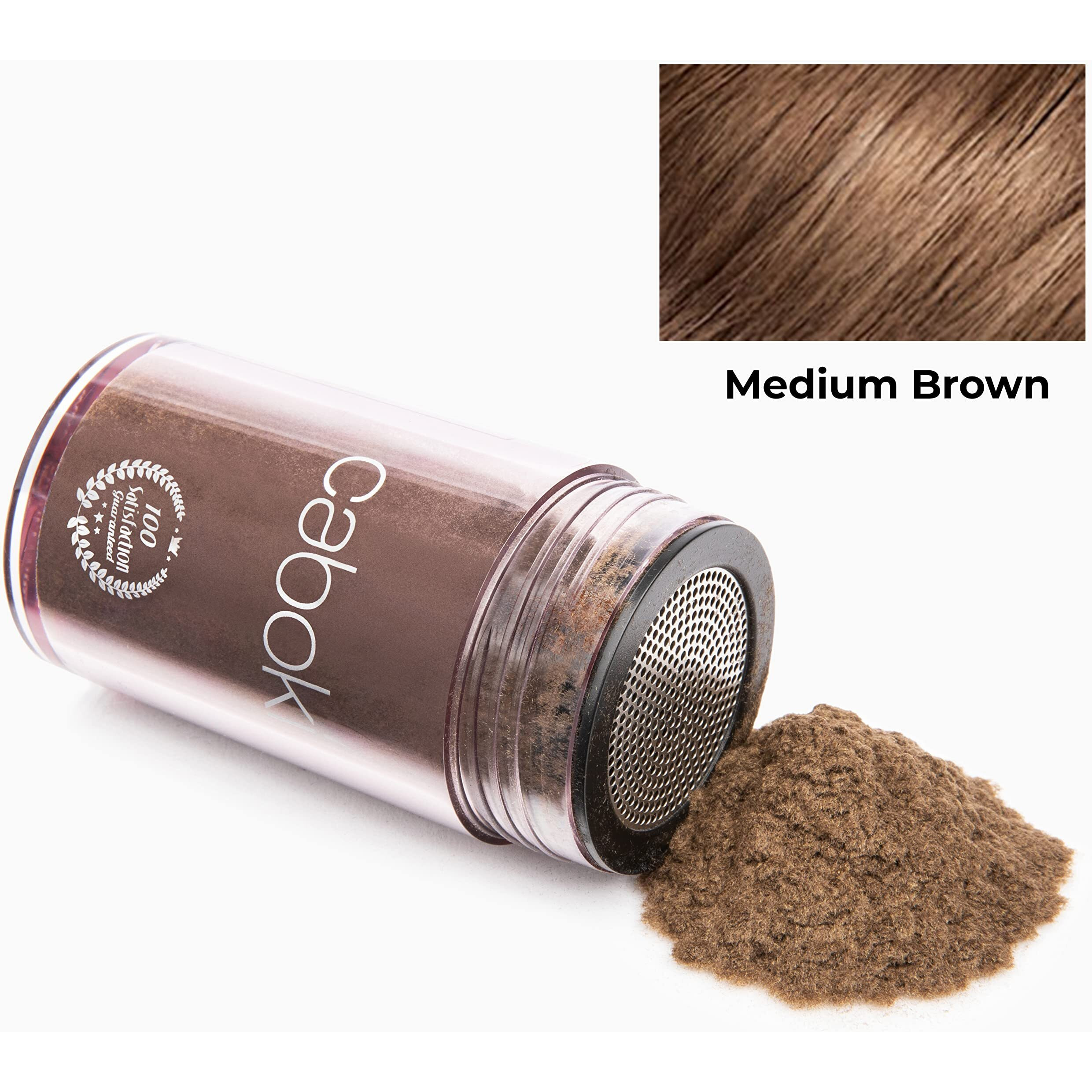 Caboki All-Natural Hair Building Fiber. Make Thin Hair Look 10X Fuller Instantly. Eliminate The Appearance Of Bald Spot And Thinning Hair (30G, 90-Day Supply). Medium Brown
