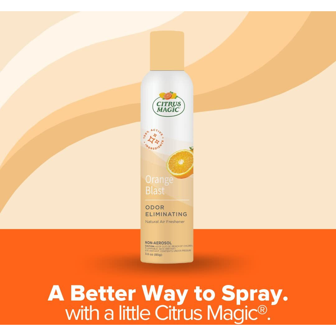 Citrus Magic Natural Odor Eliminator Air Freshener Spray For Home, Orange Blast, 3-Ounce, Pack Of 3