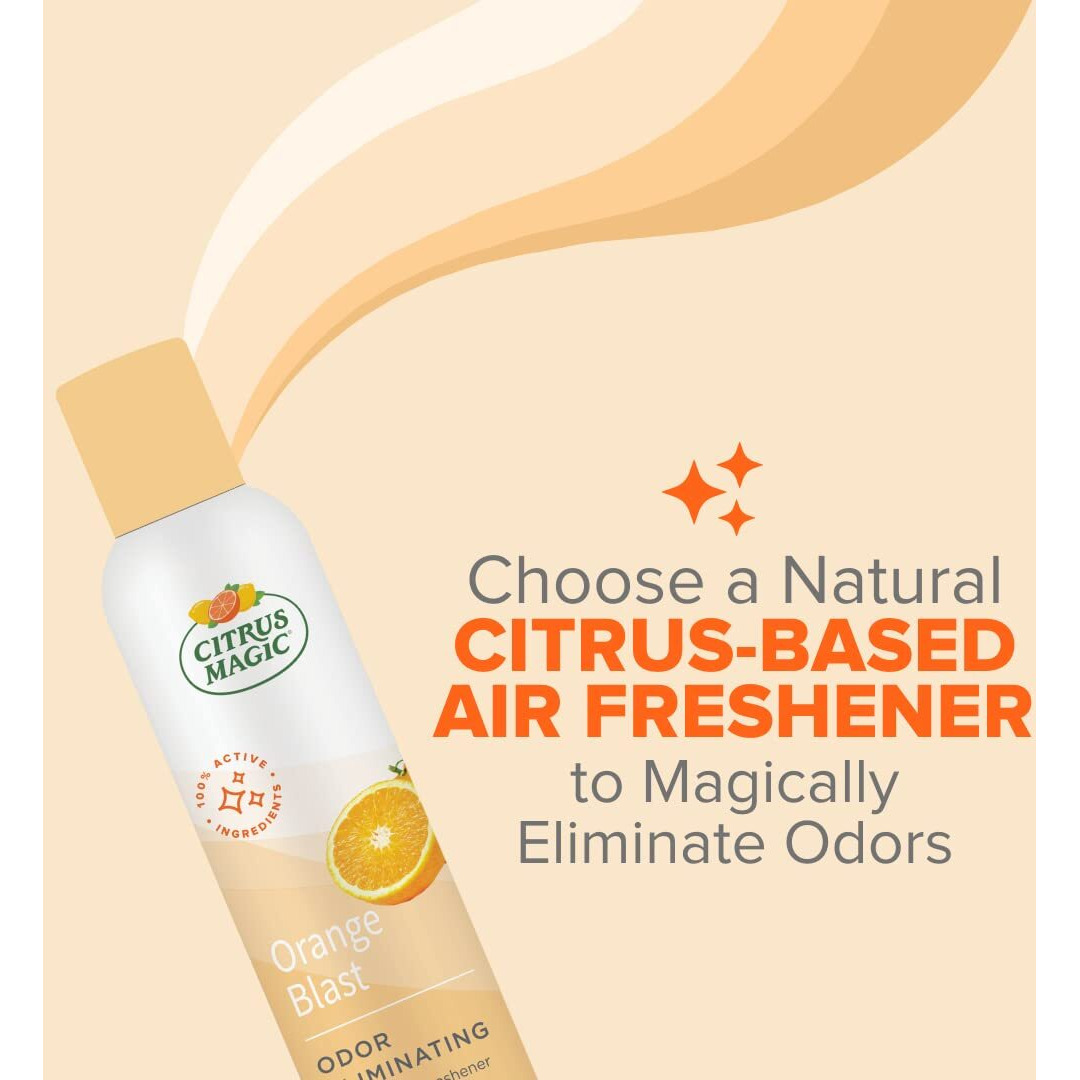 Citrus Magic Natural Odor Eliminator Air Freshener Spray For Home, Orange Blast, 3-Ounce, Pack Of 3