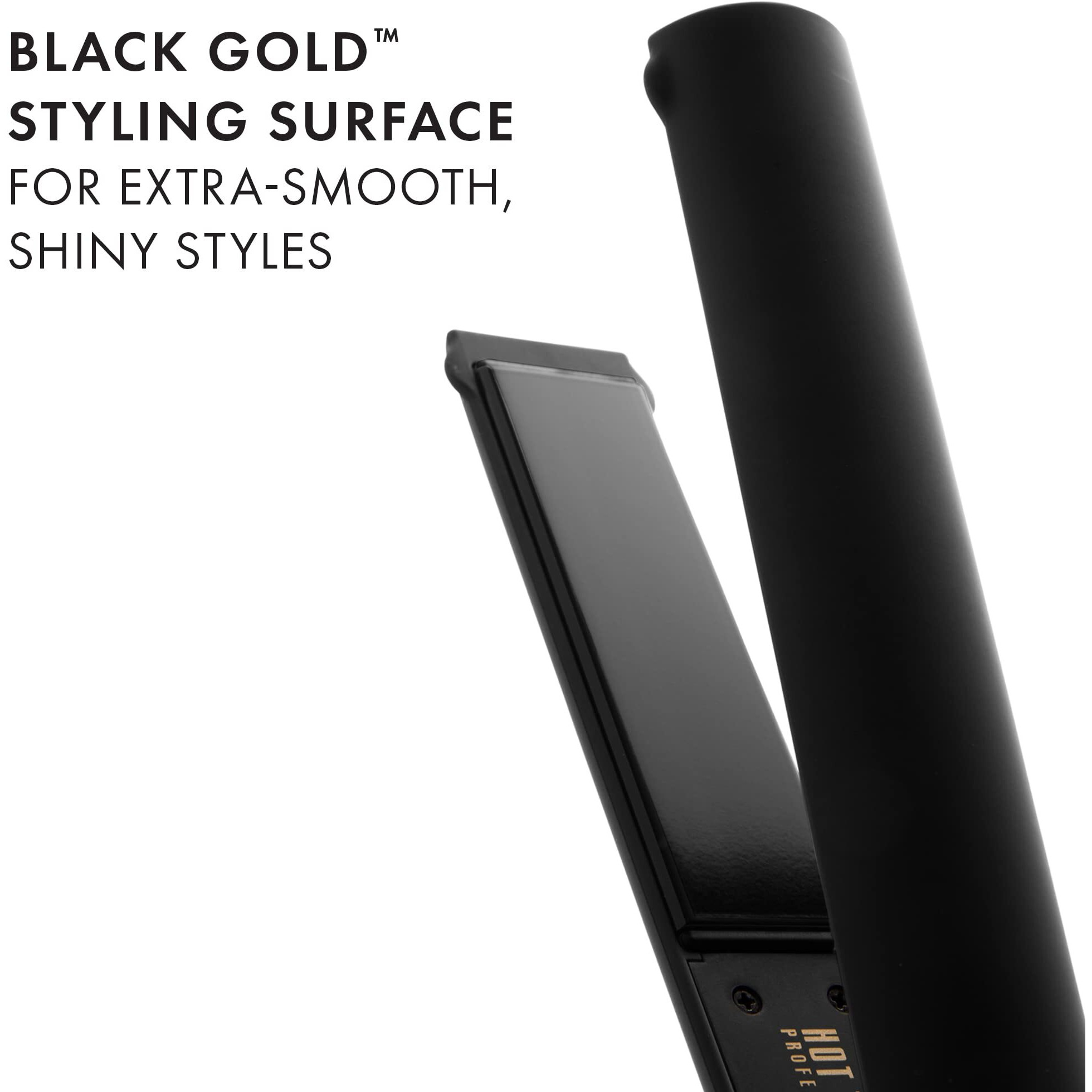 Hot Tools Pro Artist Black Gold Evolve Ionic Salon Hair Flat Iron | Long-Lasting Finish For Straightening Hair, (1-1/4 In), Ht7123Bg