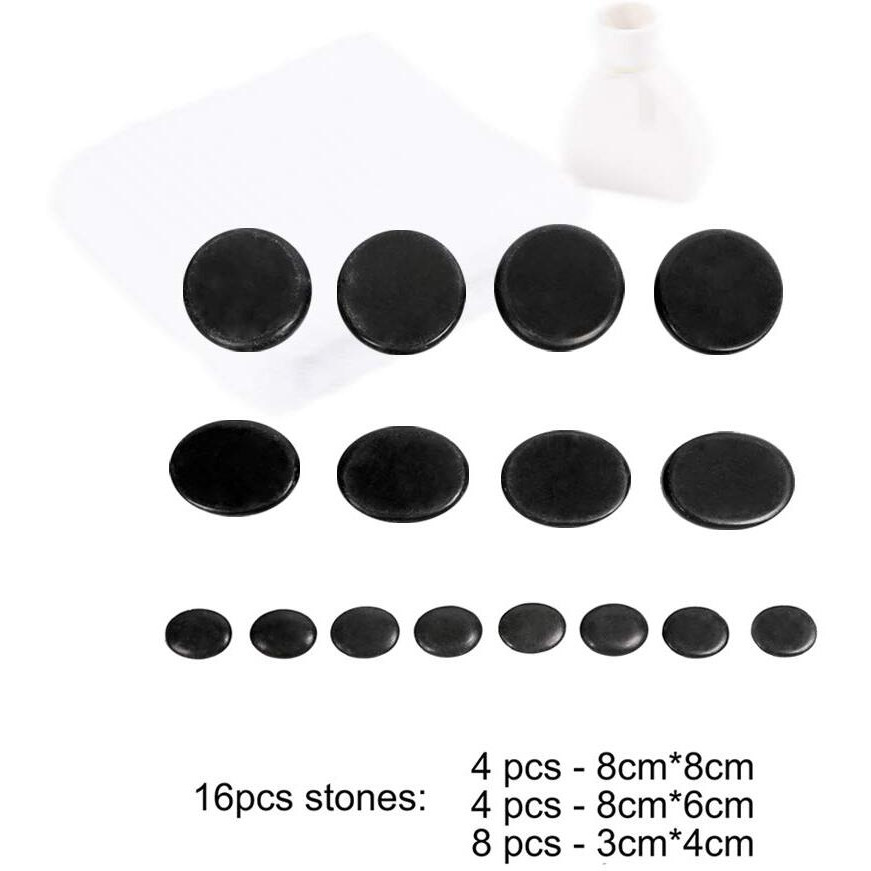 Goodtar Portable Hot Stones Warmer Set Spa Salon Massage Digital Electric Heater Kit With 16 Basalt Stones