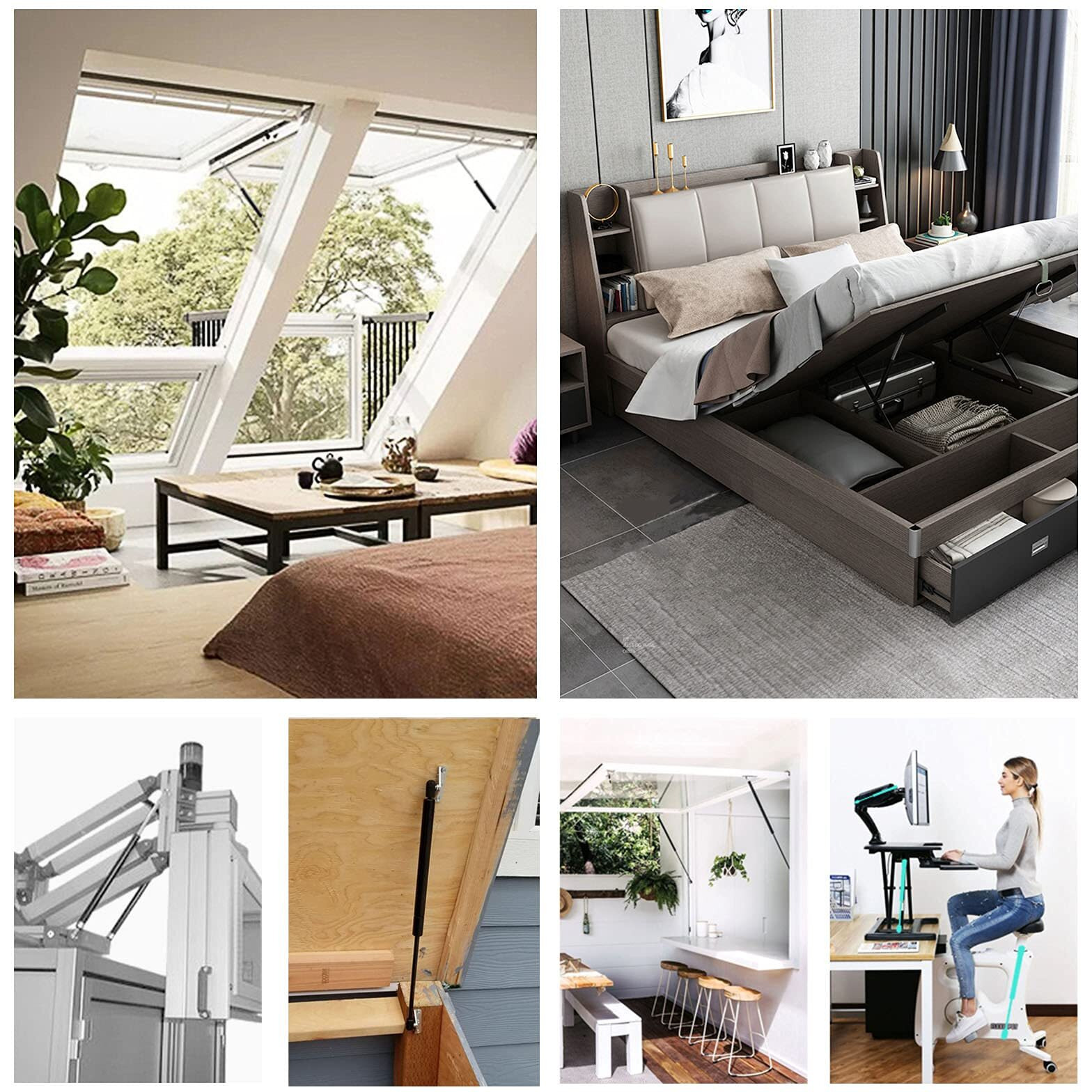 18.5&quot 40Lbs/178N Universal Gas Spring Shock Struts Lift Supports For Lid Stay Prop Replacement For Camper Shell Shocks, Canopy, Tool Box, Truck