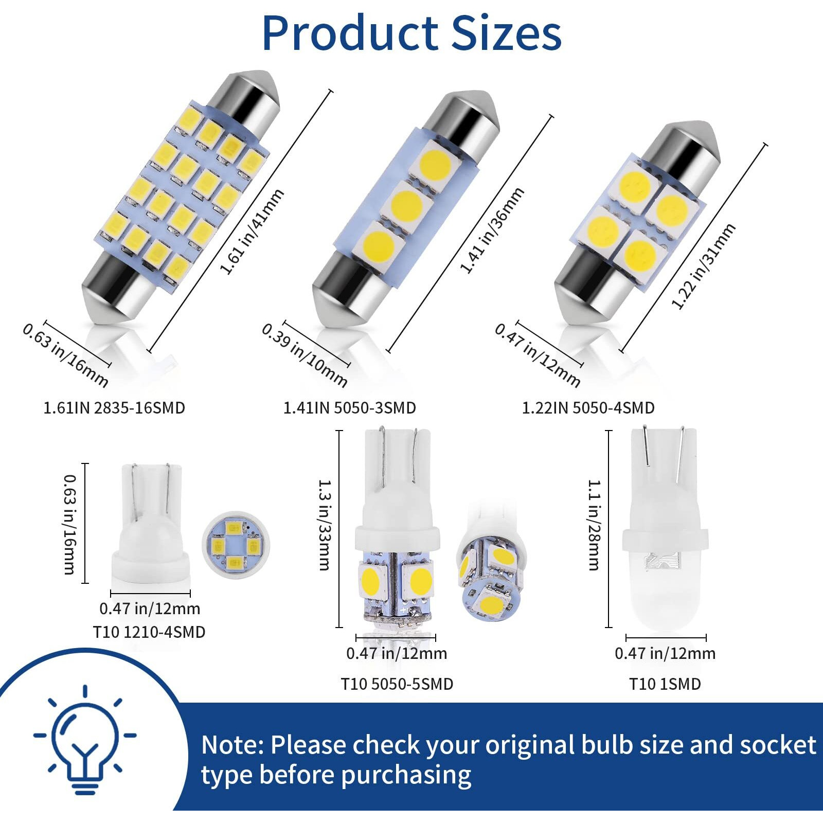 Zakolak 42 Pieces Interior Car Lights, Super Bright White Dome Map Tail Cab Lights Bulb Kit Set , De3175 T10 31Mm 41Mm 194 Led Bulb For Your Trucks Width Lamp(White)