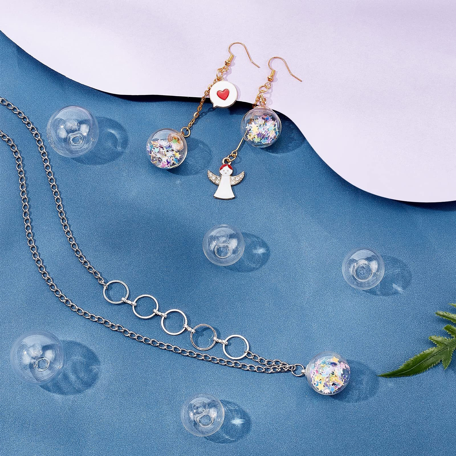 Ph Pandahall 30Pcs Mini Glass Globe Bottle Globe Hollow Ball Wish Glass Ball Bottle Crystal Glass Dome Cover Blown Glass Beads For Diy Jewelry Pendant Earring Craft Making, 20/25/30Mm