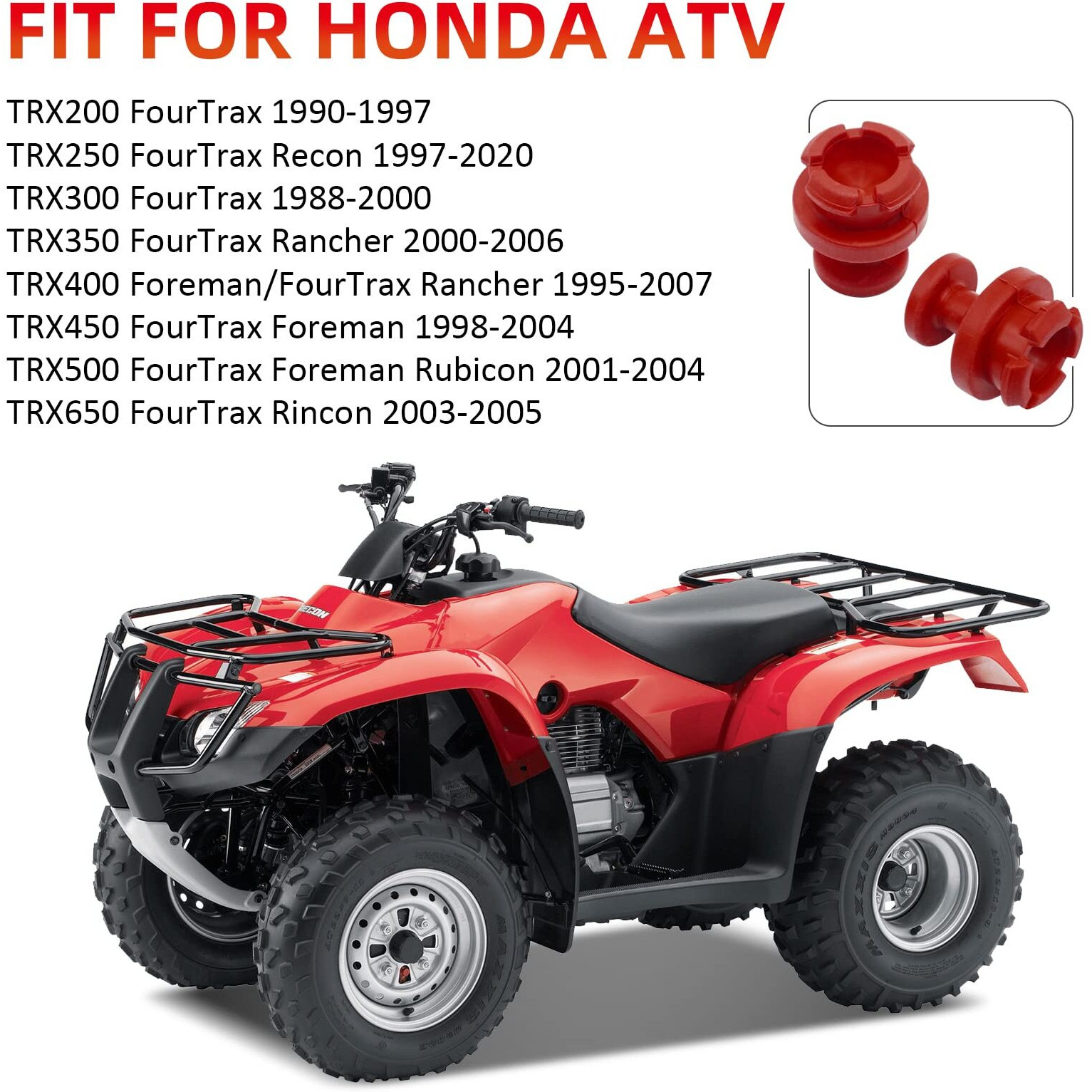 Drum Brake Adjusting Hole Plug 2 Pcs For Honda Trx200 Trx250 Trx300 Trx350 Trx400 Trx450 Trx500 Trx650 Fourtrax Recon Rancher Foreman Rubicon (Oem 44602-Hm5-A10 44602-Hc4-000)