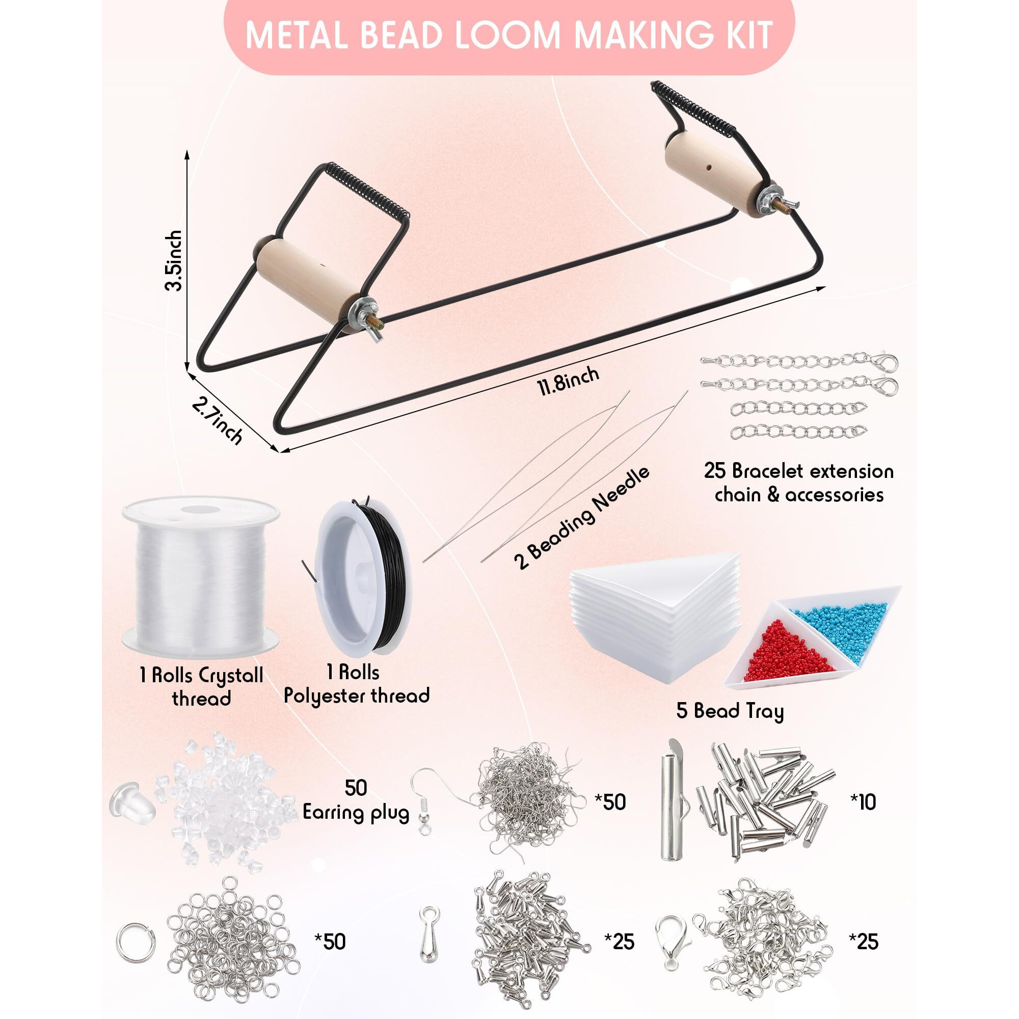 Jexine Bead Loom Kit For Adults Beading Loom Supplies 24000 Pcs Glass Seed Beads Bracelets Jewelry Earring Making Tools Gifts For Girls Diy Craft