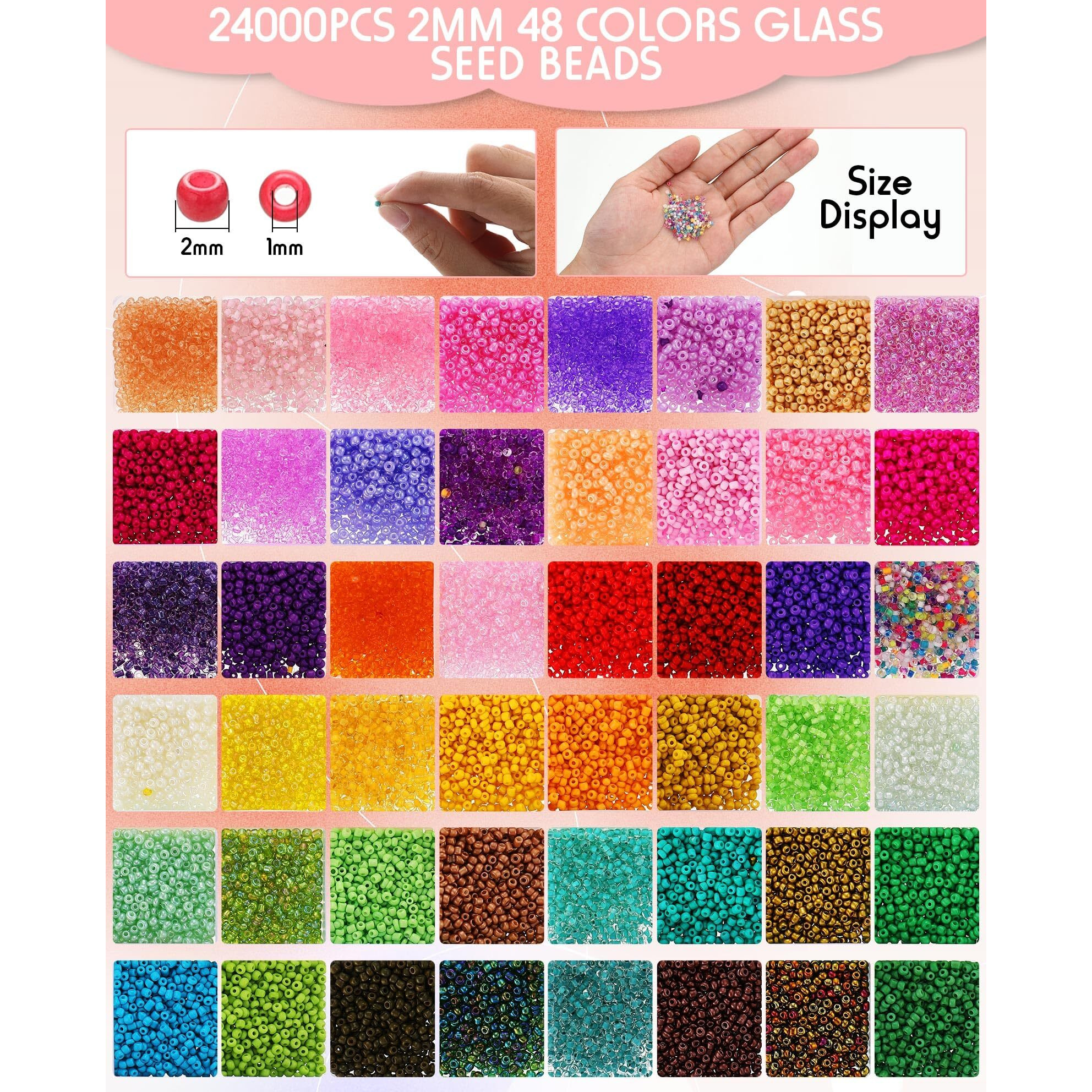 Jexine Bead Loom Kit For Adults Beading Loom Supplies 24000 Pcs Glass Seed Beads Bracelets Jewelry Earring Making Tools Gifts For Girls Diy Craft