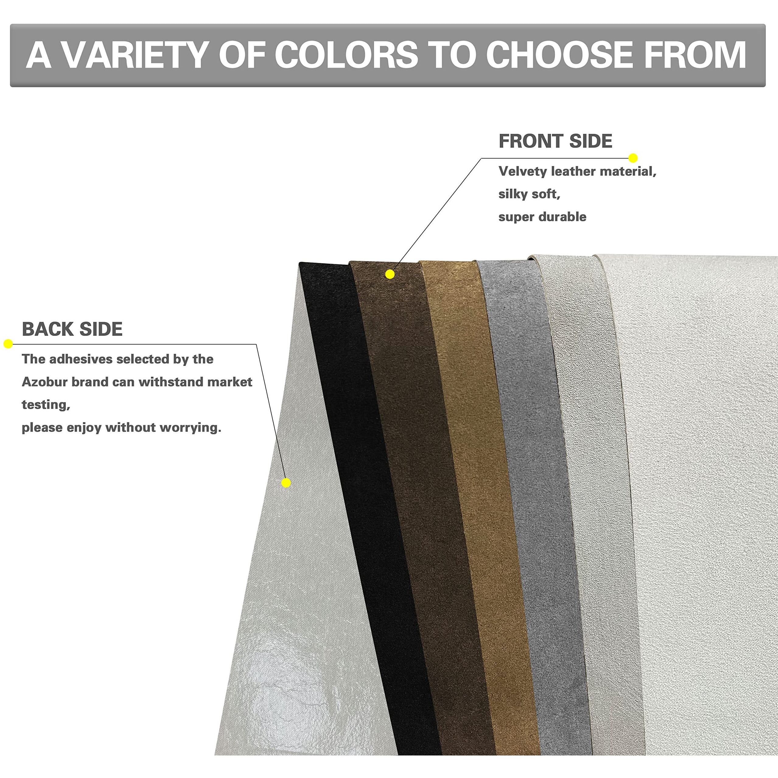 Azobur Rectangular Velvet Repair Patch, Self-Adhesive Flannel Fabric Patch, Multi Colors, Microfiber Patch,Can Be Used To Patch Sofas, Car Seats, Handbags, Jacket Holes And Tears (Dark Brown)