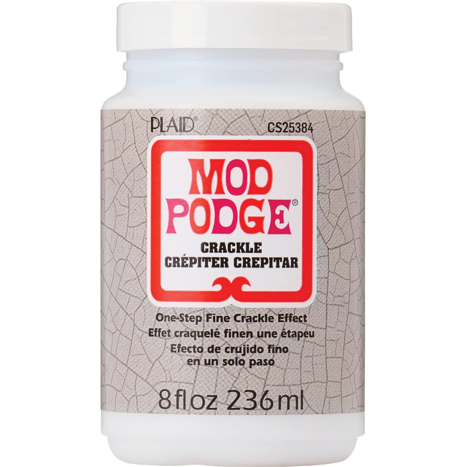 Mod Podge One-Step Crackle Medium, 8 Fl Oz Premium Acrylic Sealer, Perfect For Easy To Apply Diy Arts And Crafts, Cs25384, Clear