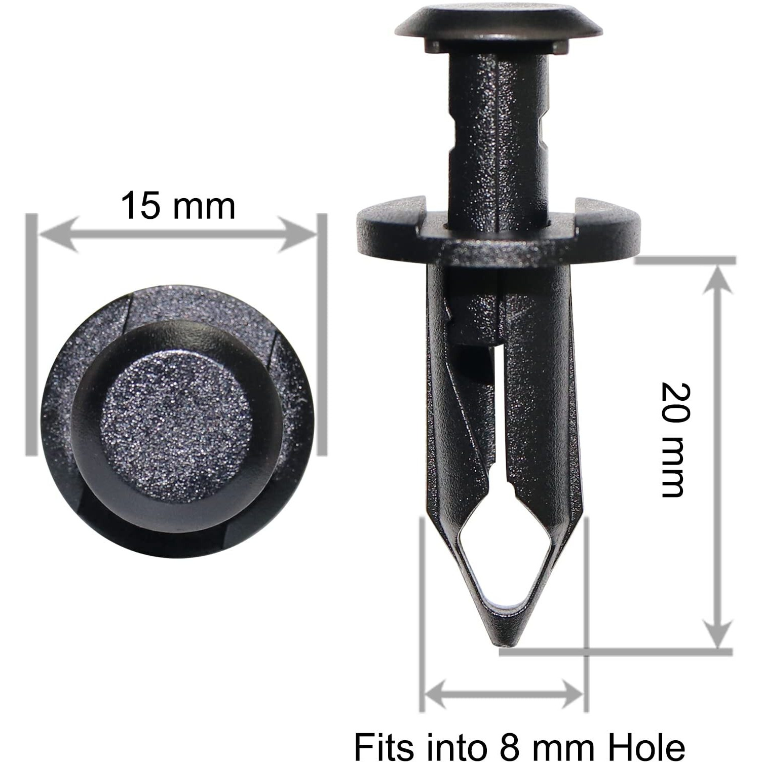 Woodzdon Pack Of 100 Replacement For Can Am 293150089 Atv Utv Fit 8Mm 5/16 Inch Hole Fender Rivet Plastic Clip Push Pin Splash Guard Body Panel Retainer Motorcycle Black Nylon Fastener For Bombardier