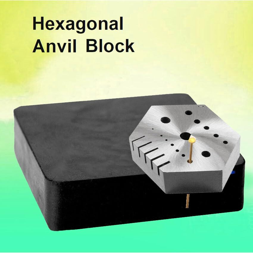 Hexagonal Steel Riveting Anvil Block 7/8&quot Thick Multi-Functional Bench Hex Steel Block Drilling Jewelry Watchmakers, Craftsman