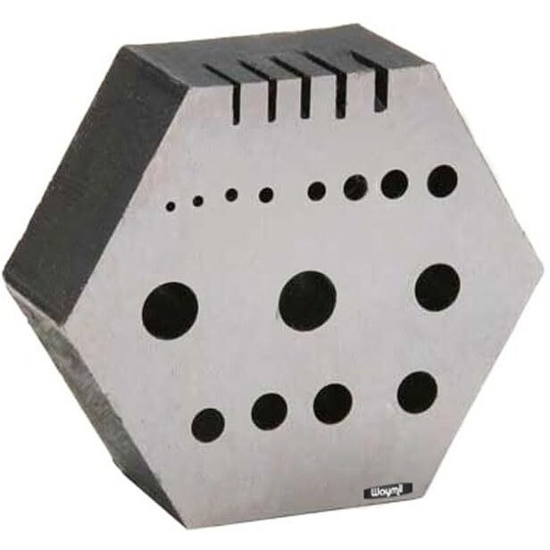 Hexagonal Steel Riveting Anvil Block 7/8&quot Thick Multi-Functional Bench Hex Steel Block Drilling Jewelry Watchmakers, Craftsman