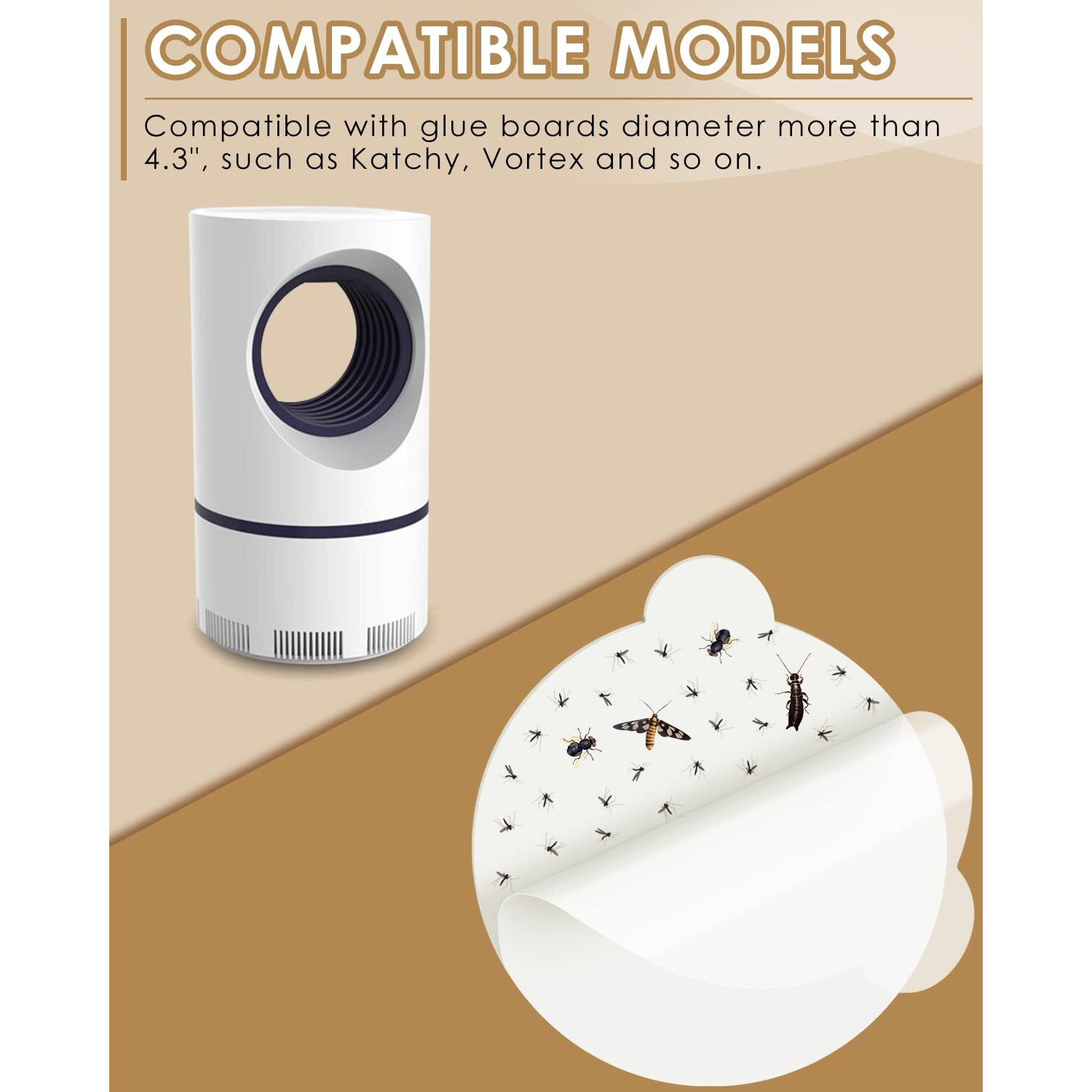 30 Pack 4.3 Replacement Glue Boards For Katchy, Indoor Glue Boards Refill Sticky Cards Compatible With Katchy, For Fenun And Other Models (White)