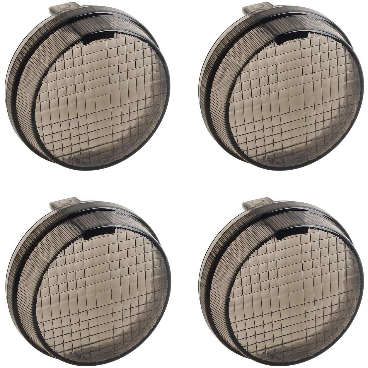 Nthreeauto 4Pcs Smoked Turn Signal Lens Cover Front Rear Compatible With Kawasaki Vulcan 2000 1600 Classic/Nomad Honda Shadow Cruisers