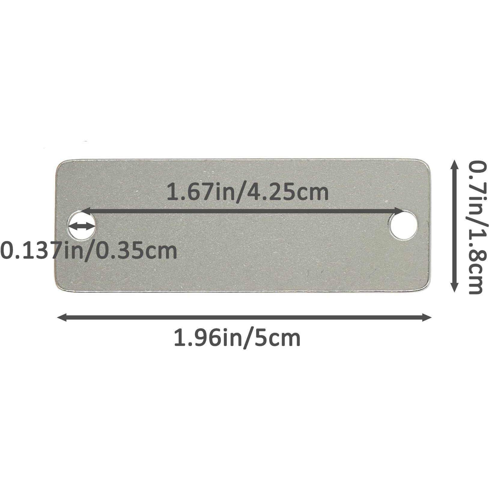 Staymax 25 Pack Stainless Steel Blank Tags Rectangle Stamping Blanks With Two Holes