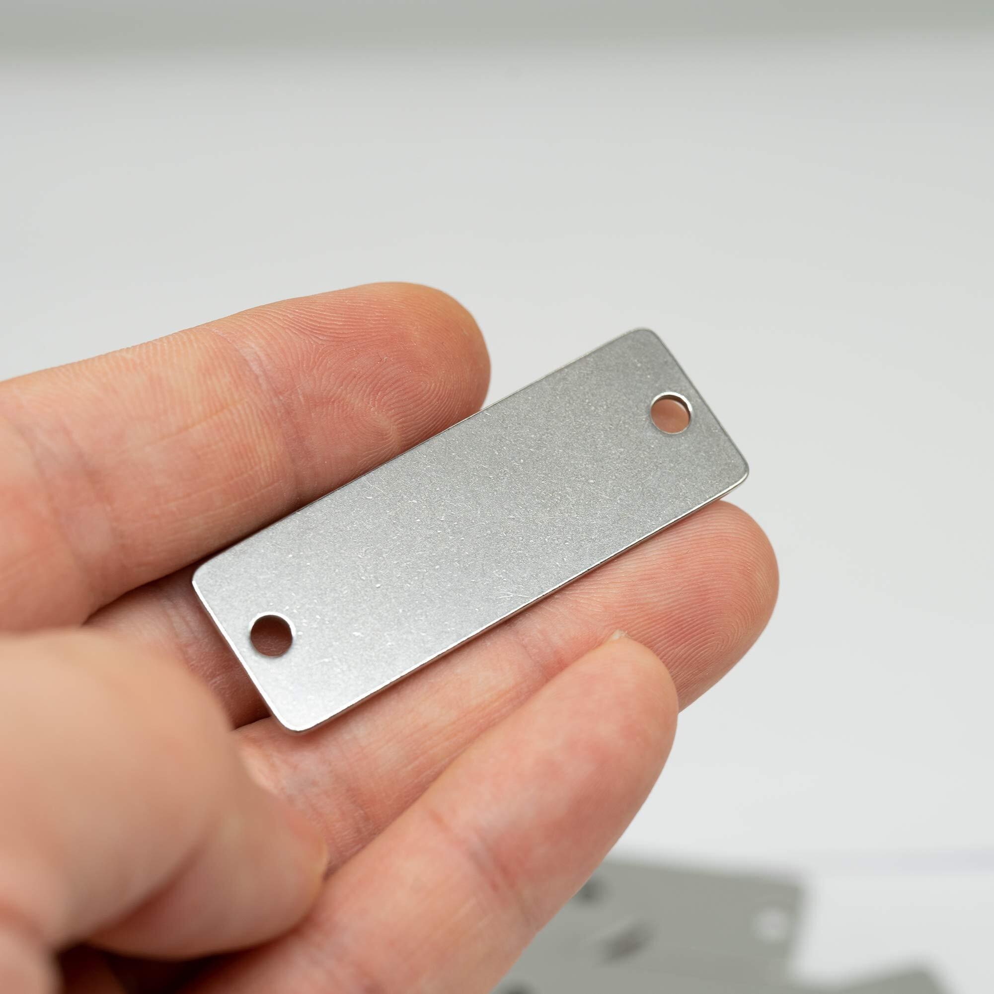 Staymax 25 Pack Stainless Steel Blank Tags Rectangle Stamping Blanks With Two Holes