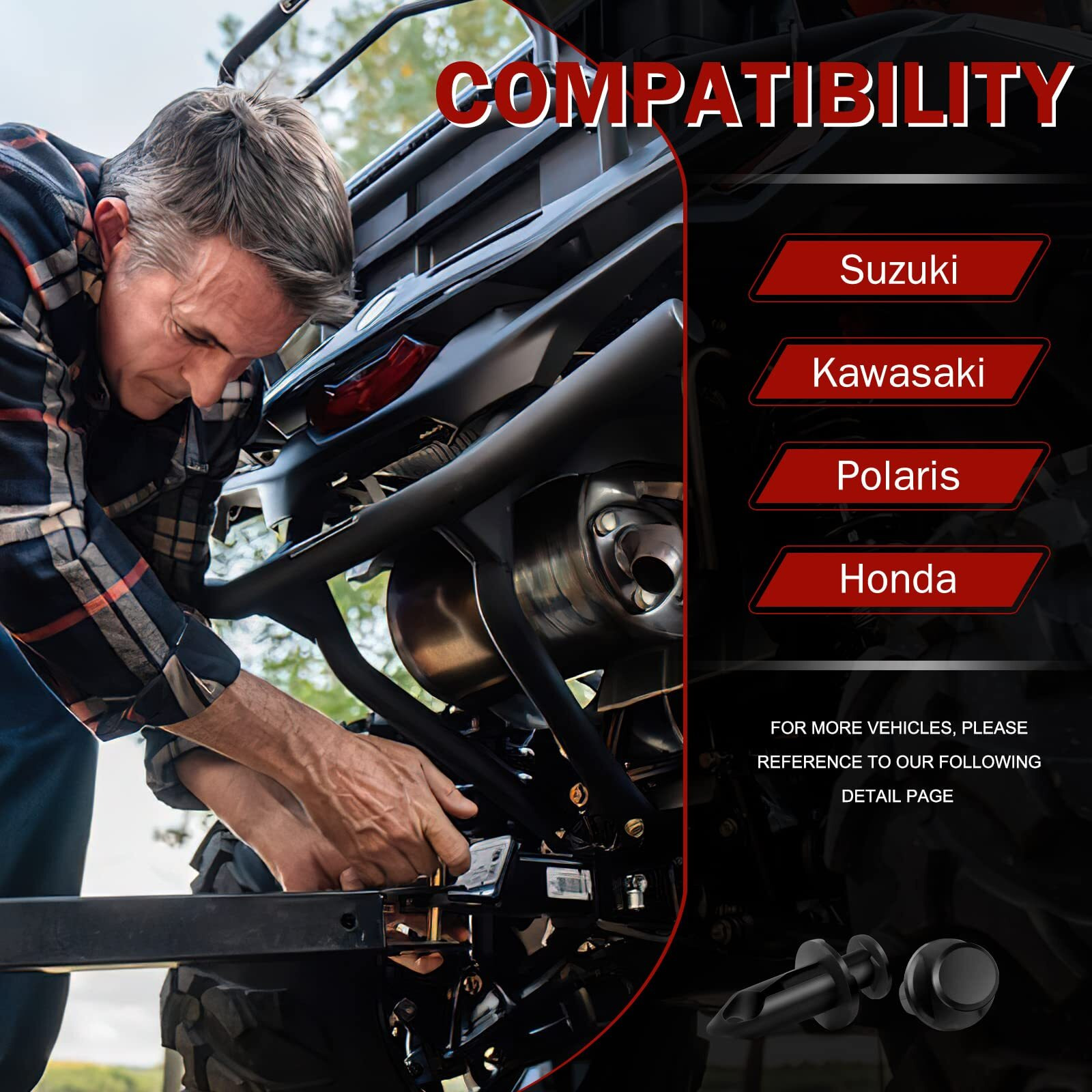 Moveland 200Pcs 8Mm Utv Atv Fender Push Clips With Fastener Removal Tool, Nylon Body Rivets Fasteners Clips Compatible With Polaris Ranger Rzr Can Am Kawasaki Teryx Honda Suzuki Sportsman