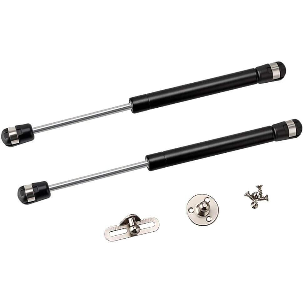 2 Pack Extended 10 Inch Gas Prop Force 100N/22Lb Gas Struts - Black Gas Springs/Window Lift And Lid Support/Gas Shocks For Rv Bed Platform/Floor Hatch/Outdoor Bench/Cabinet/Tool Box