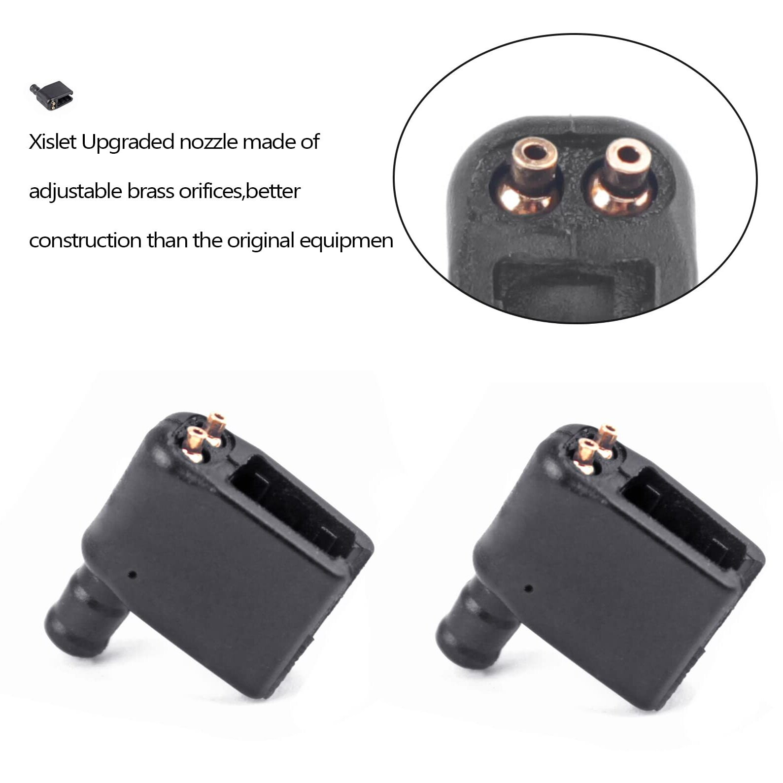 Xislet Upgraded 2 Pack Aimable Brass Windshield Washer Wiper Arm Nozzles Compatible With Mercedes And Dodge Sprinter Van Rv Truck Wiper Sprayer Replace 47191/68017440Aa