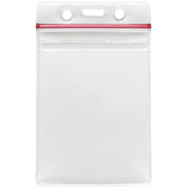 Brady People Id 1815-1110 Vinyl Vertical Badge Holder With Resealable Top, 4.95" L X 3.00" W, Clear (Pack Of 100)